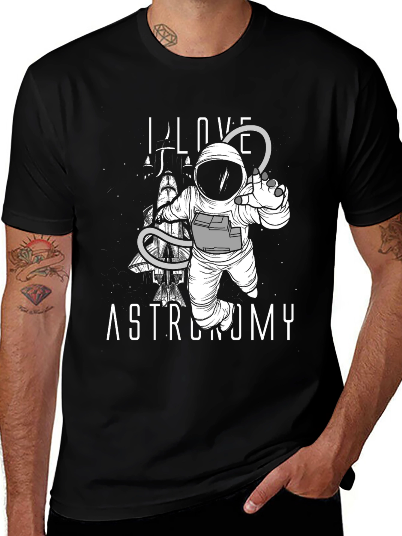 I Love Astronomy Black T-Shirt