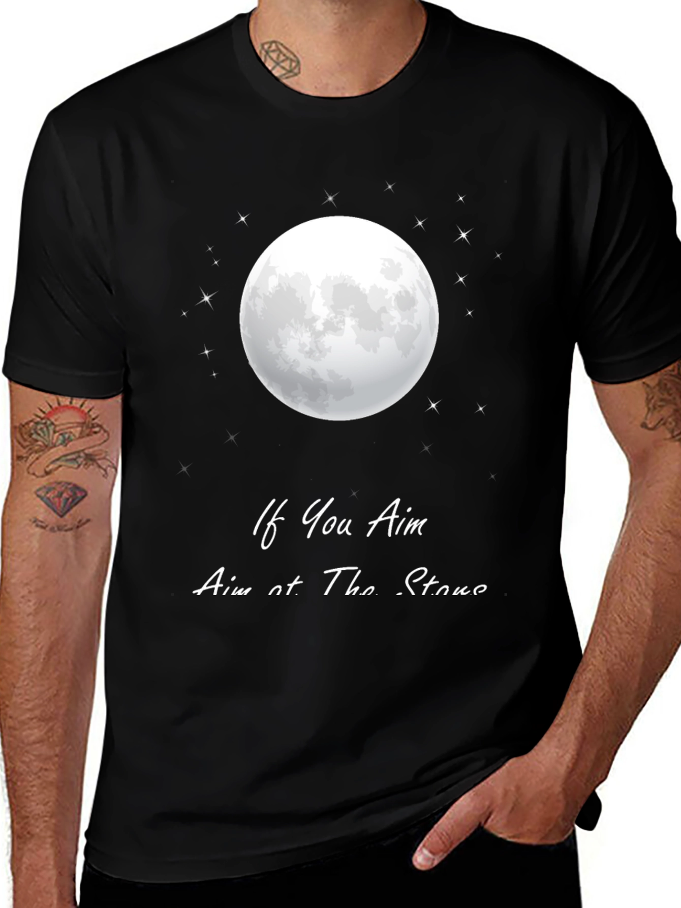 Variant 28 of Aim for the Stars Moon Graphic T-Shirt