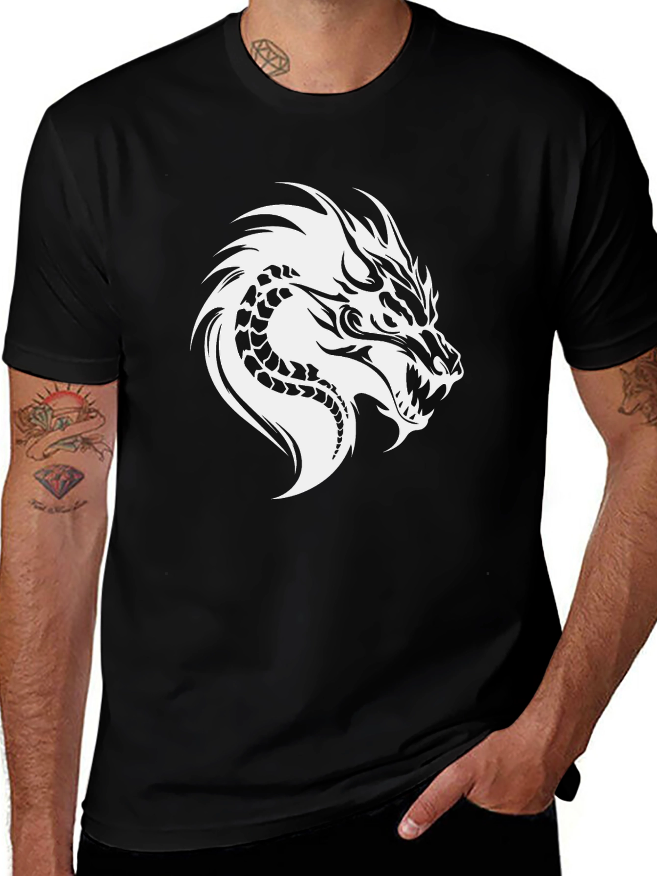 Variant 2 of Dragon Graphic Black T-Shirt