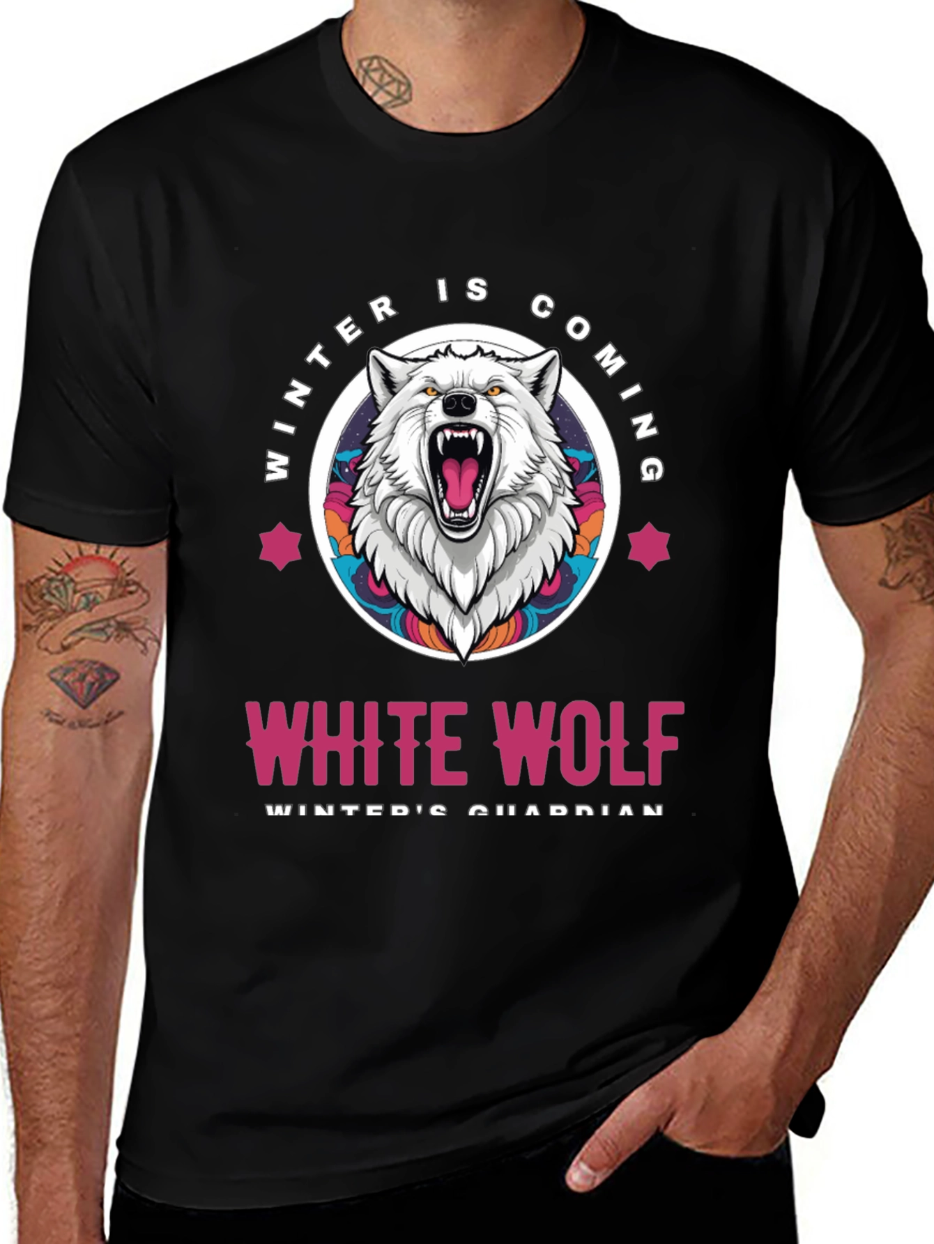 Winter is Coming White Wolf Graphic Tee