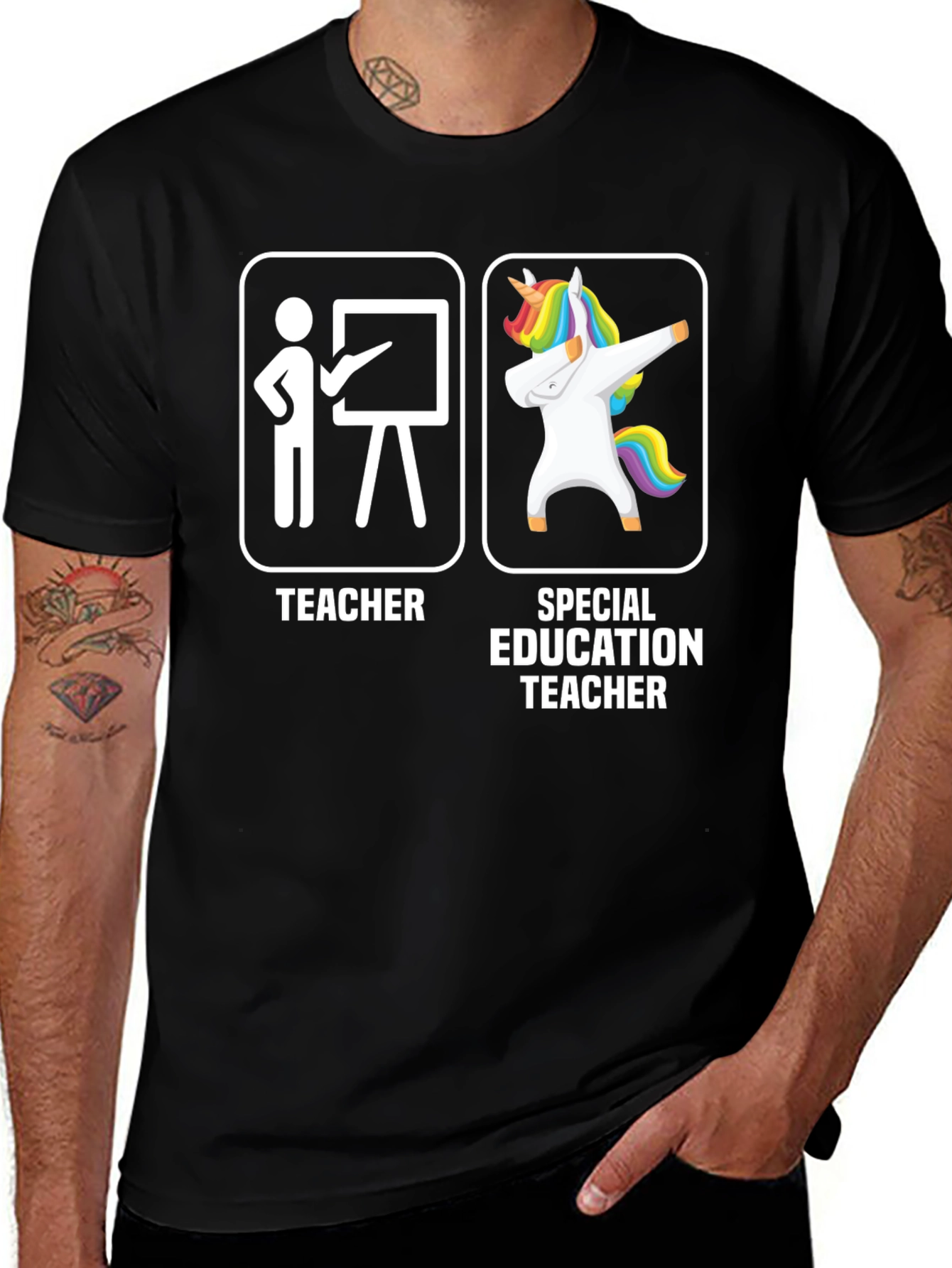Variant 7 of Special Education Teacher Unicorn Dabbing T-Shirt