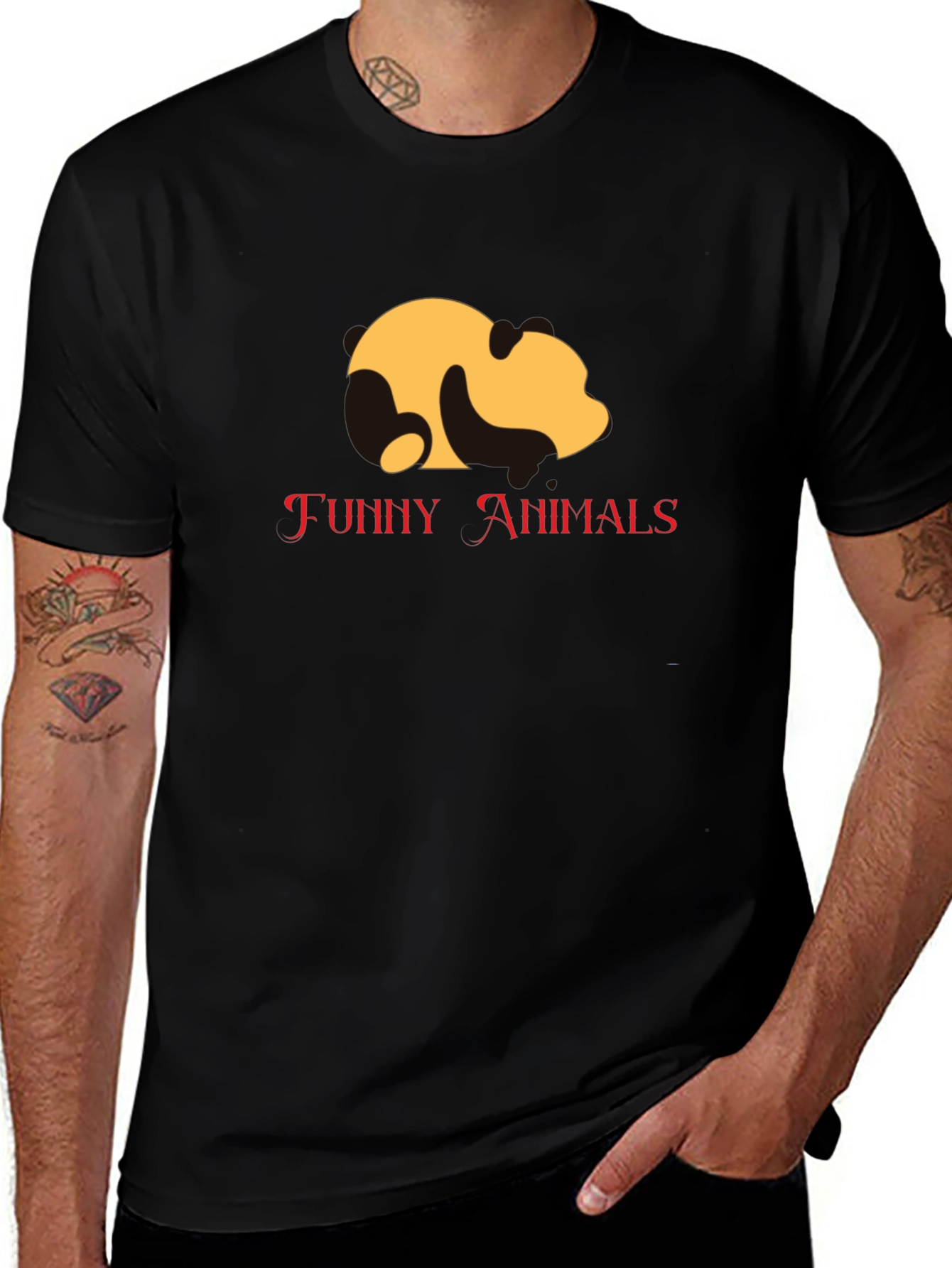 Variant 23 of Funny Animals Graphic Black T-Shirt