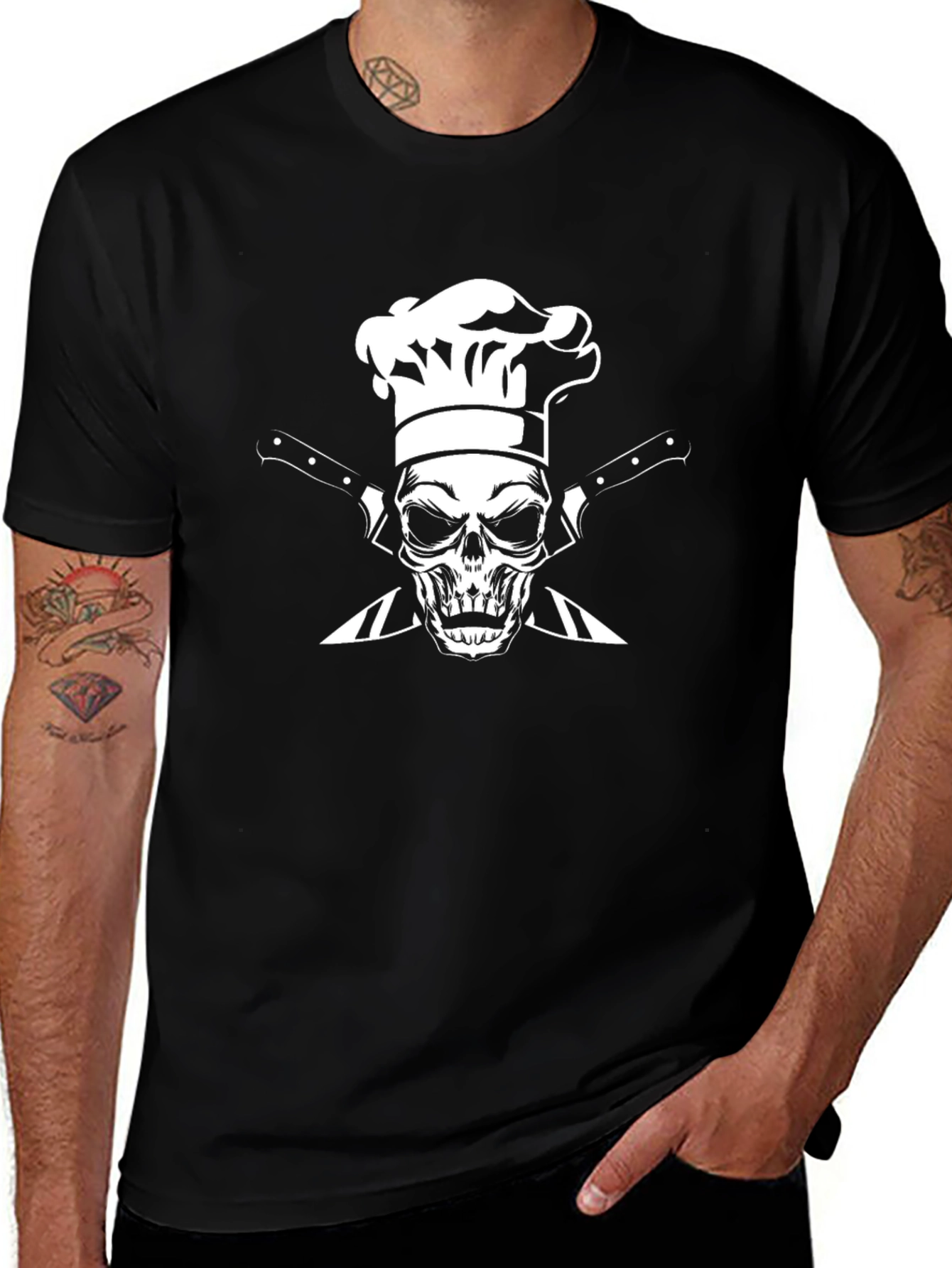 Chef Skull Graphic T-Shirt - Culinary Pirate Design