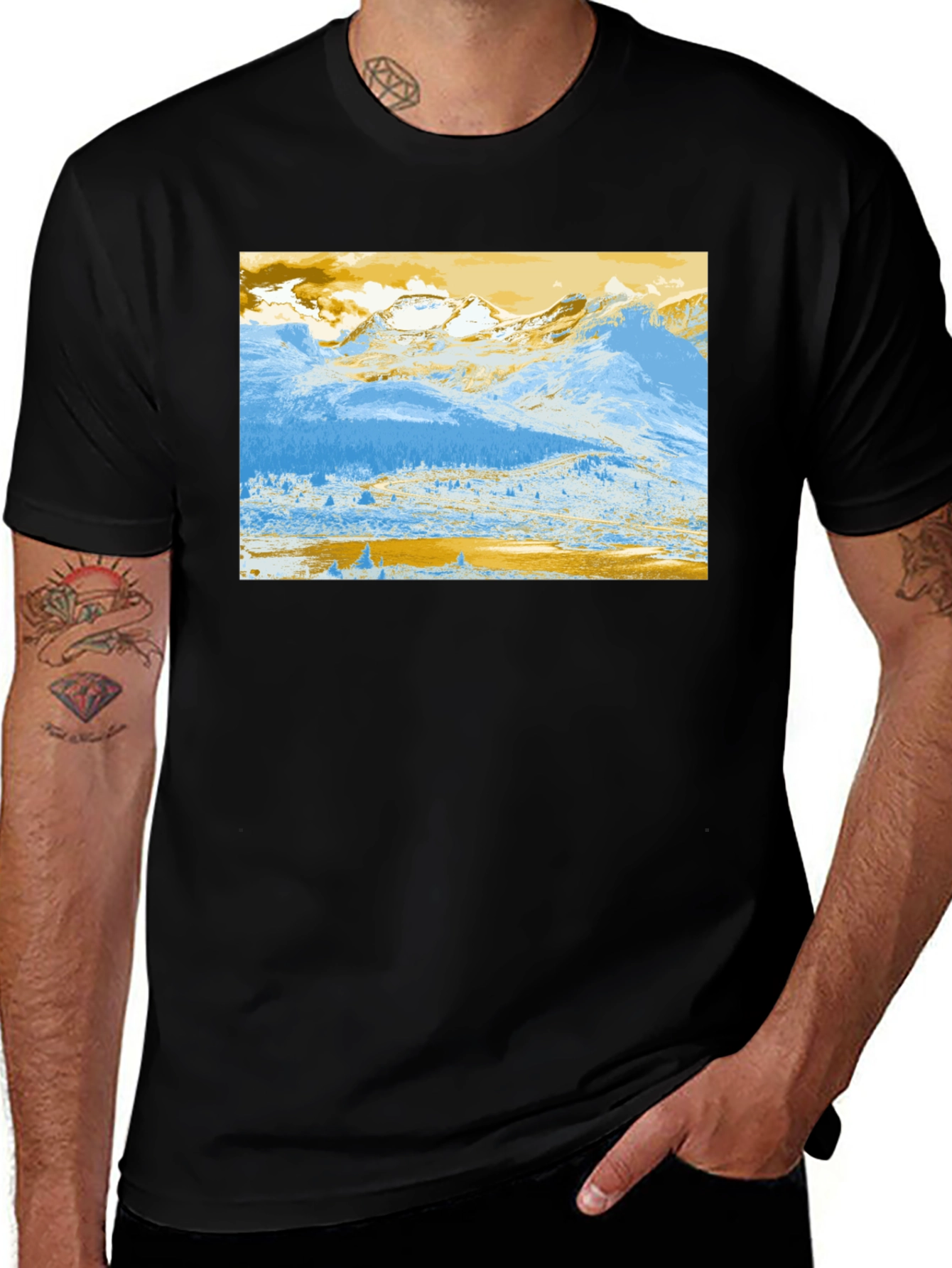 Mountain Landscape Graphic Tee - Modern Style