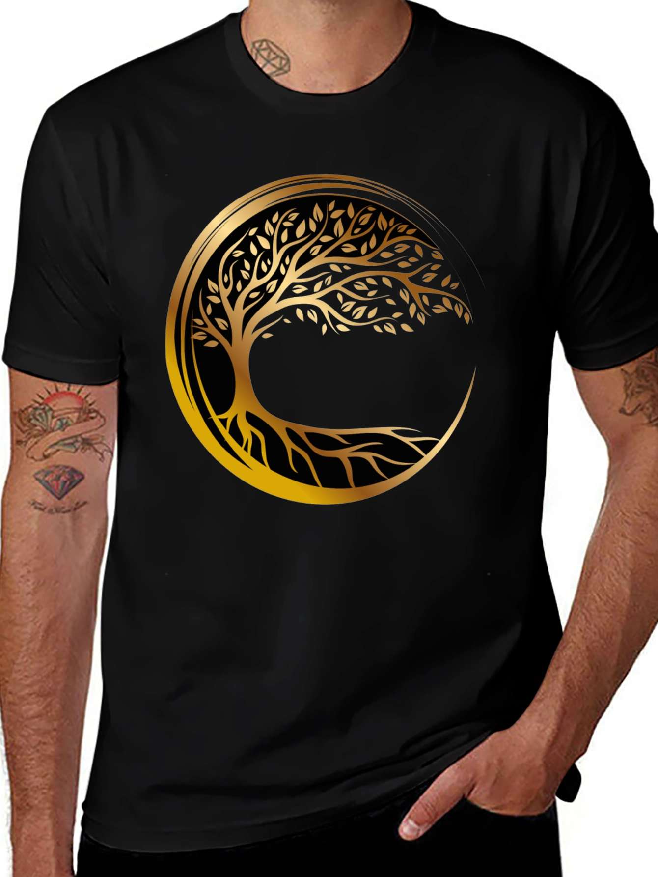 Variant 15 of Tree of Life Graphic Tee - Black