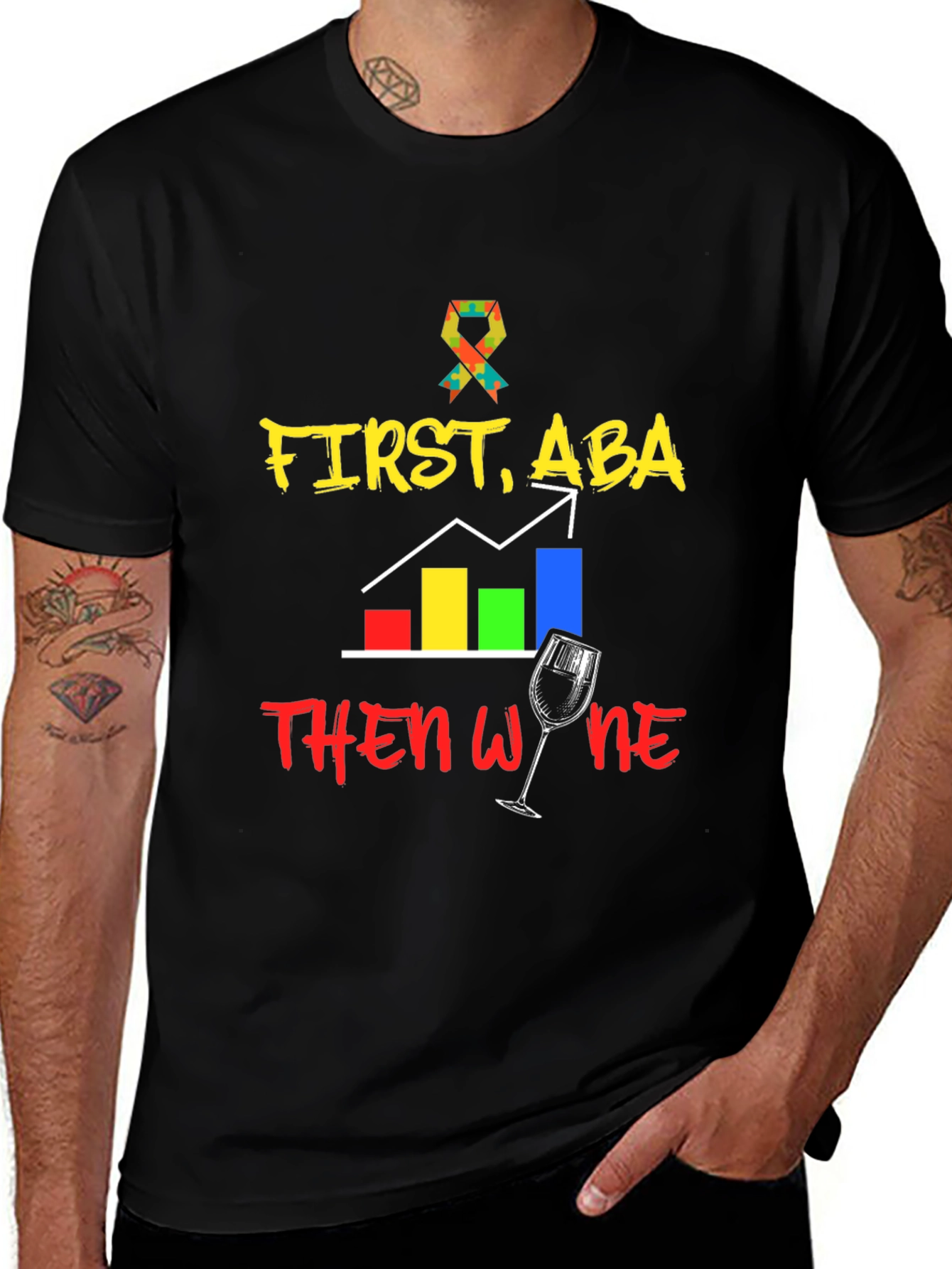 Variant 12 of First ABA Then Wine Black T-Shirt