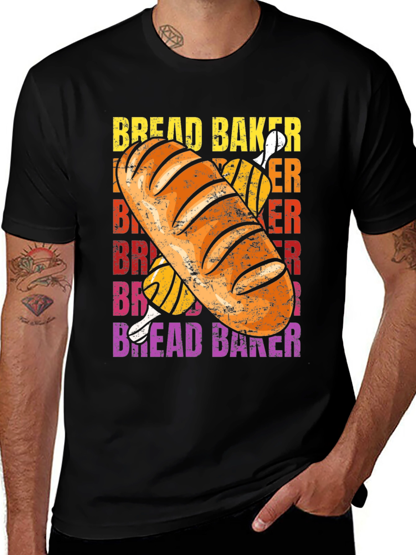 Variant 5 of Bread Baker Graphic T-Shirt - Black