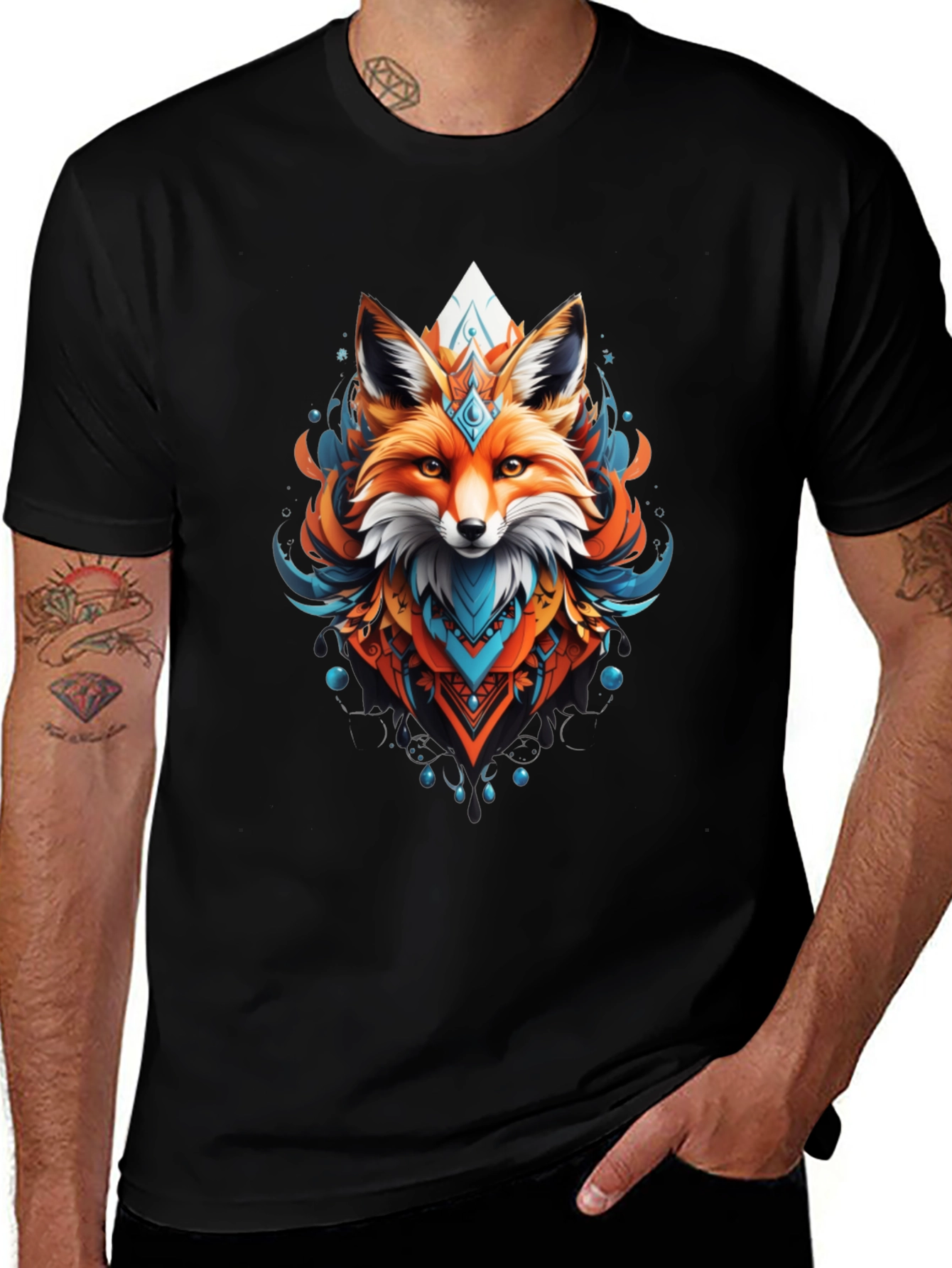 Variant 3 of Geometric Fox Graphic Tee