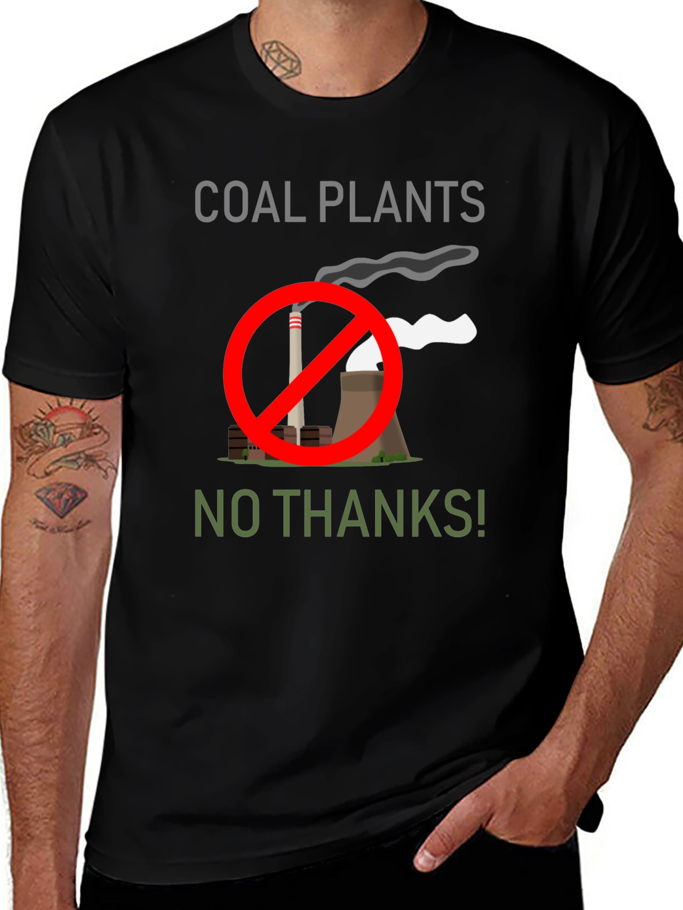 No Coal Plants T-Shirt: Eco-Friendly Statement Tee