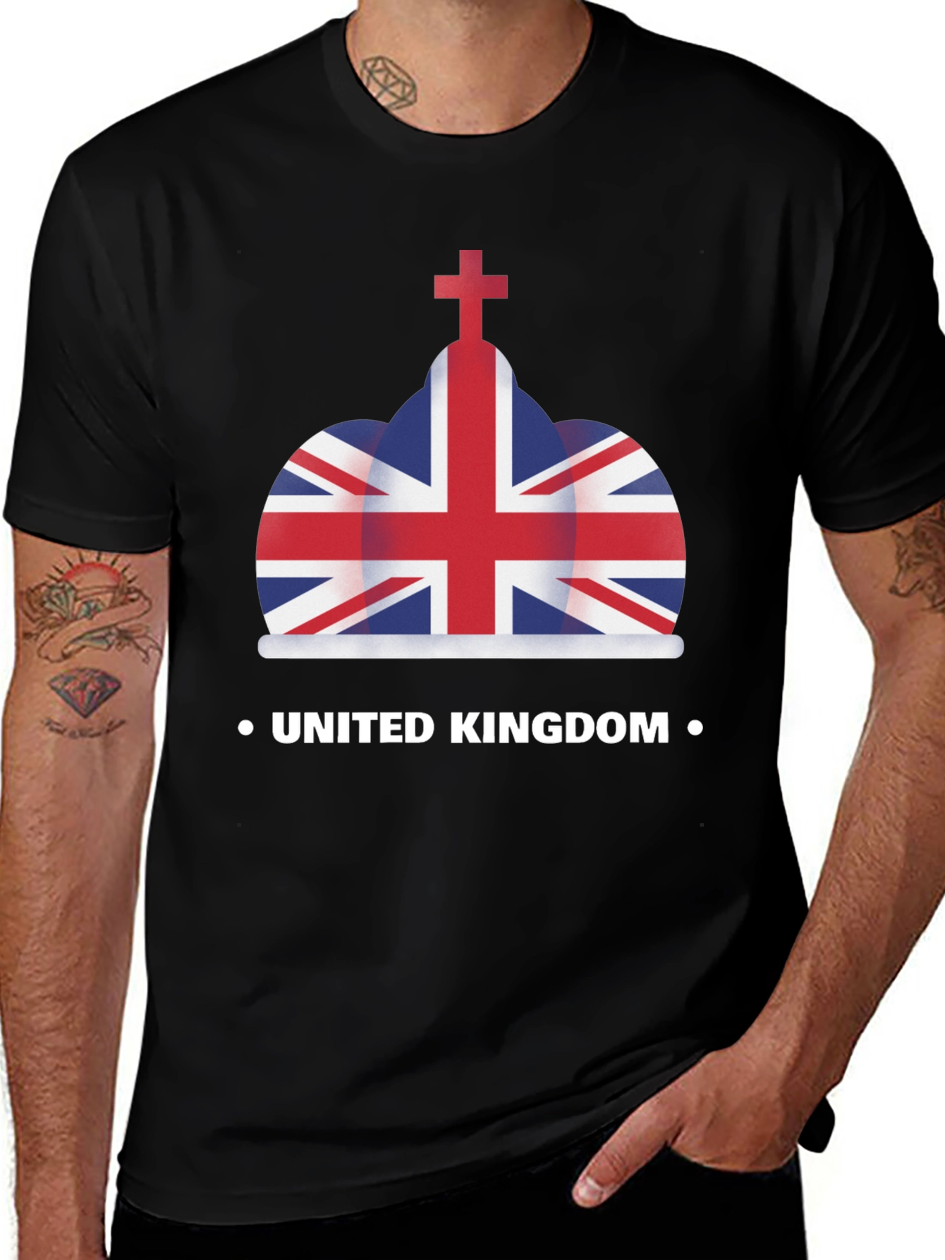 United Kingdom Flag Crown Graphic T-Shirt