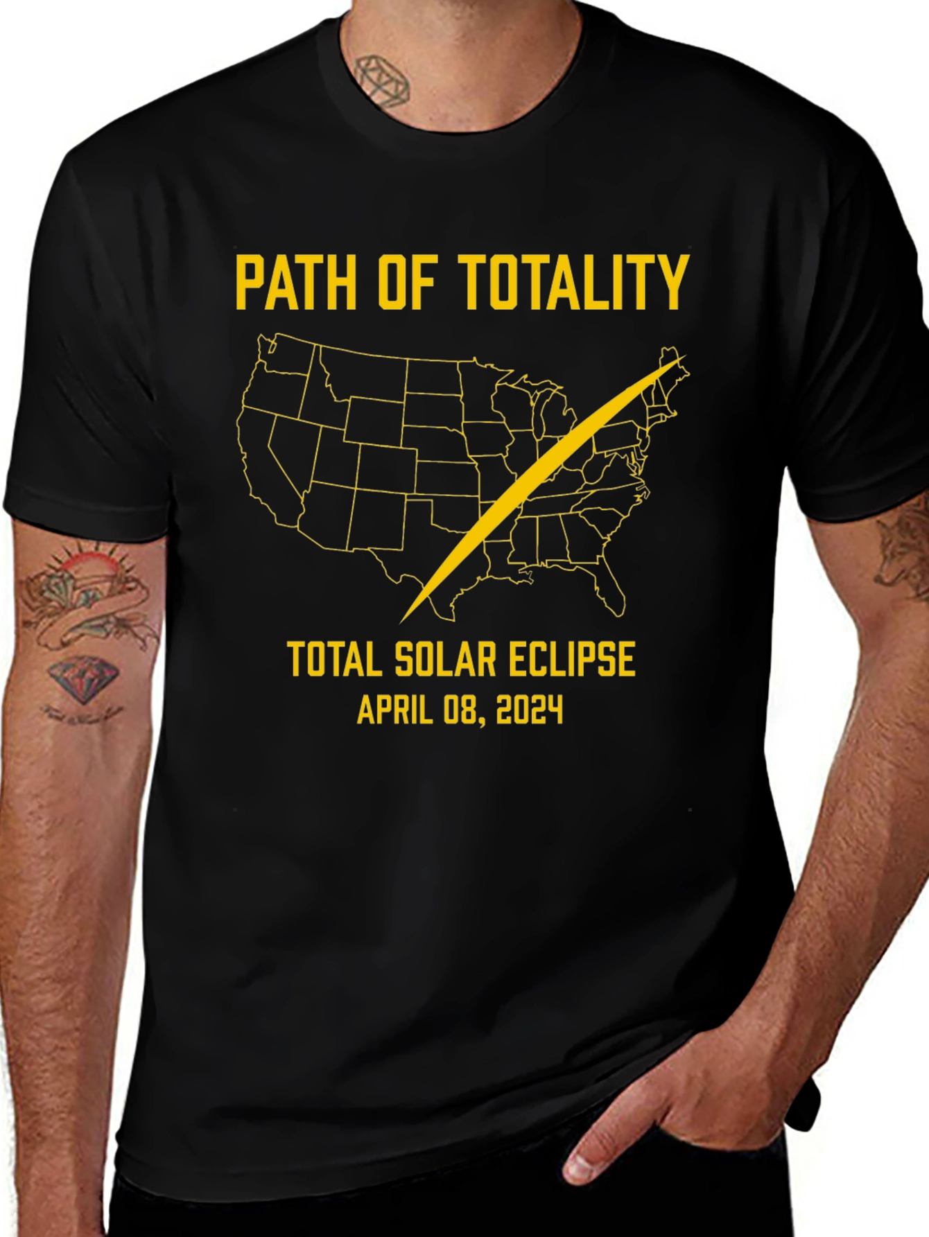 Variant 6 of Total Solar Eclipse 2024 Path of Totality T-Shirt