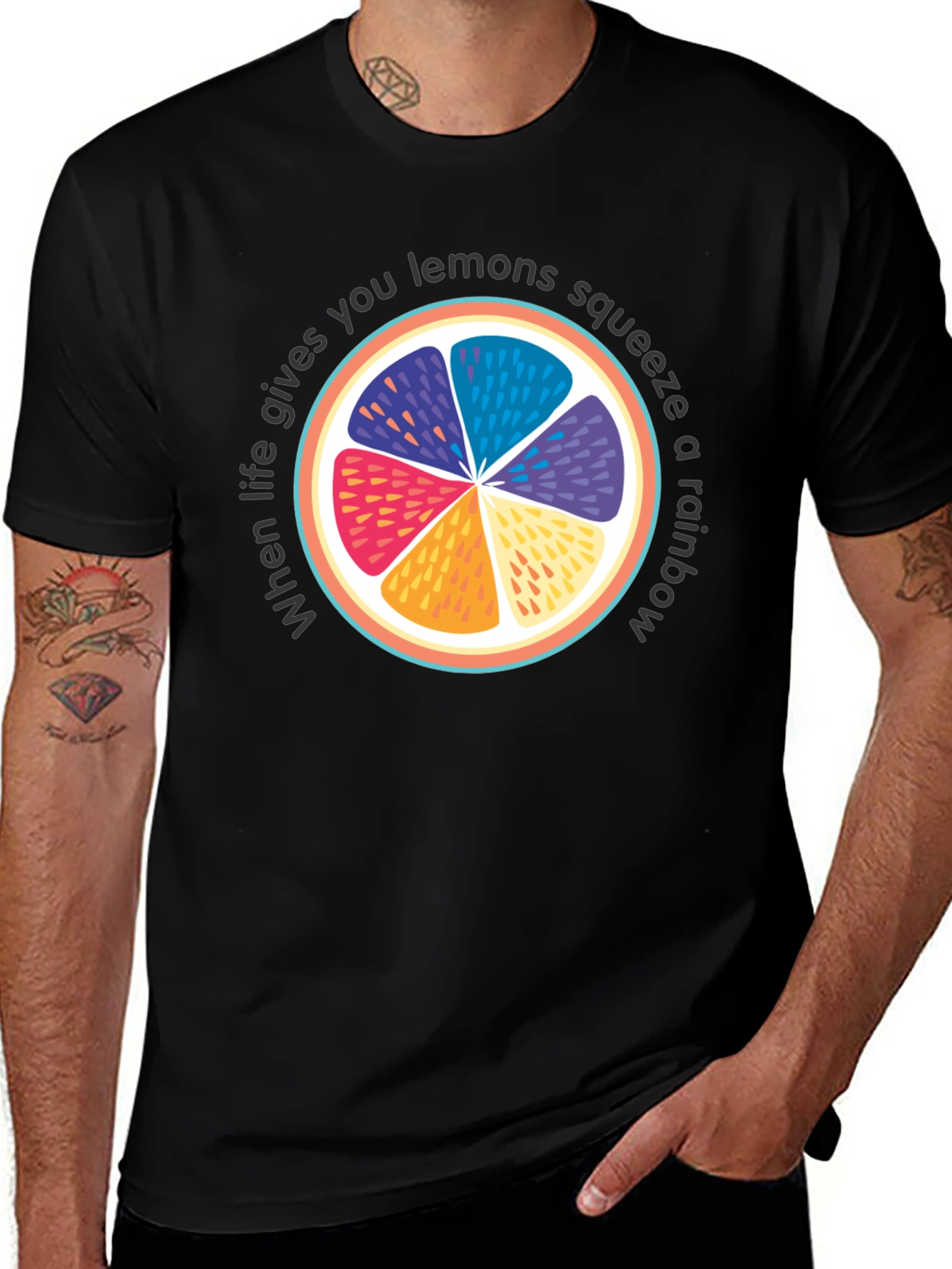 Variant 6 of Rainbow Lemon Slice Graphic Tee