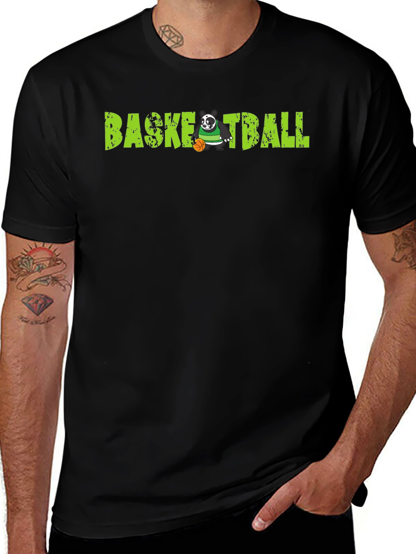 Variant 28 of Basketball Panda T-Shirt - Fun Graphic Tee