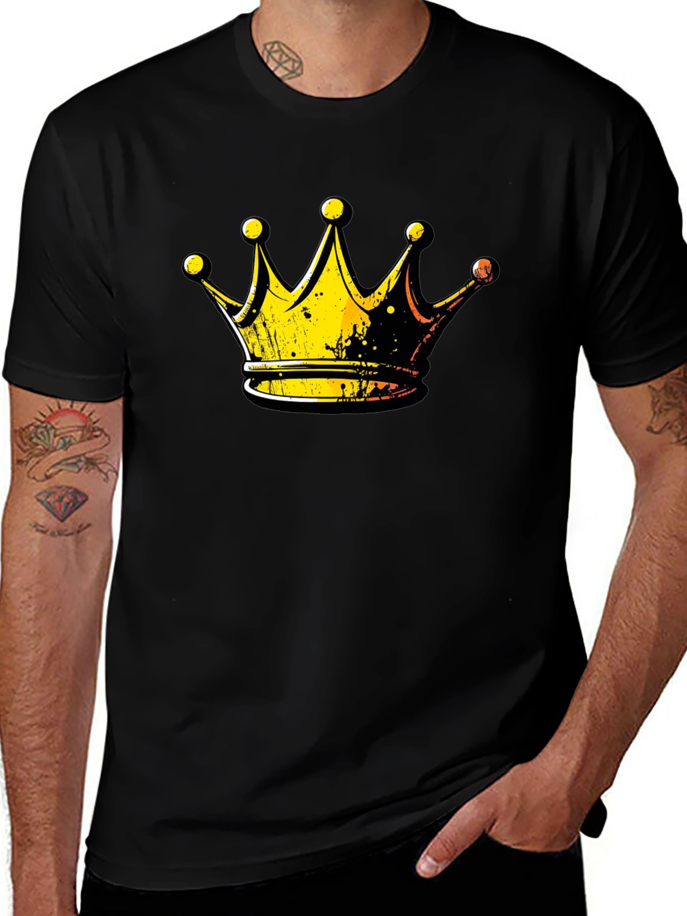 Variant 3 of Crown Graphic Tee - Men's Black T-Shirt