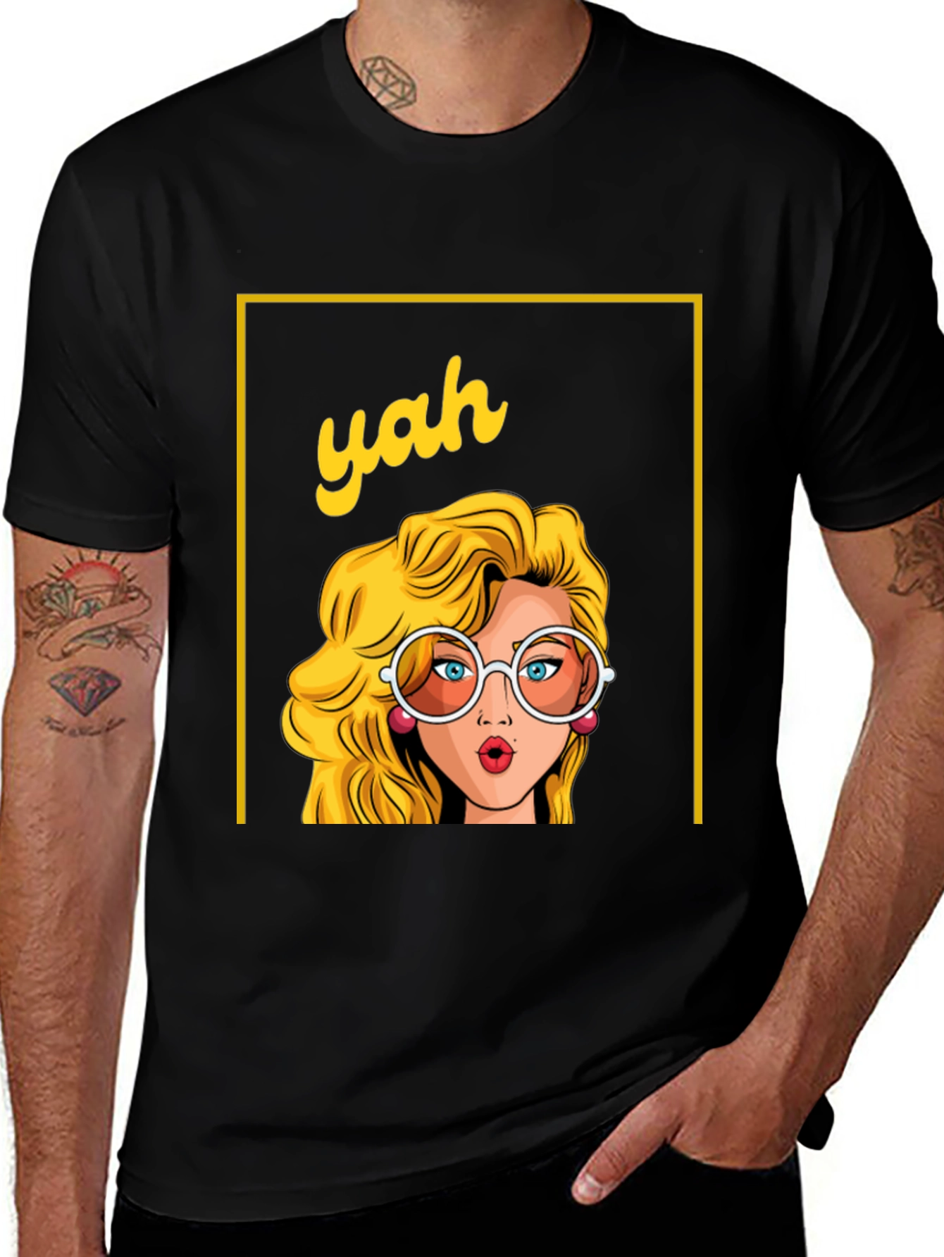 Variant 25 of Pop Art Yah! Graphic Tee - Retro Style