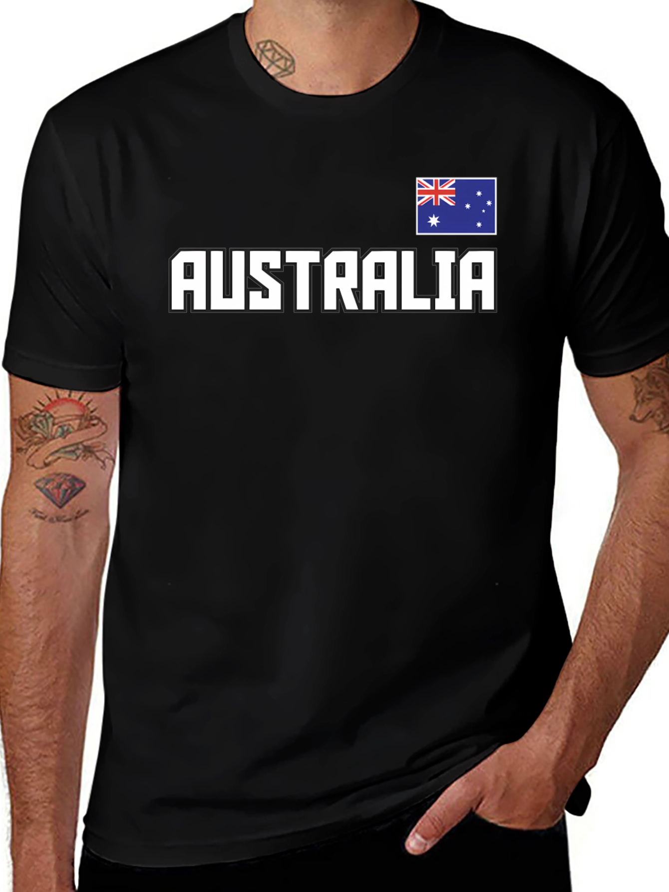 Australia Flag T-Shirt - Black Graphic Tee