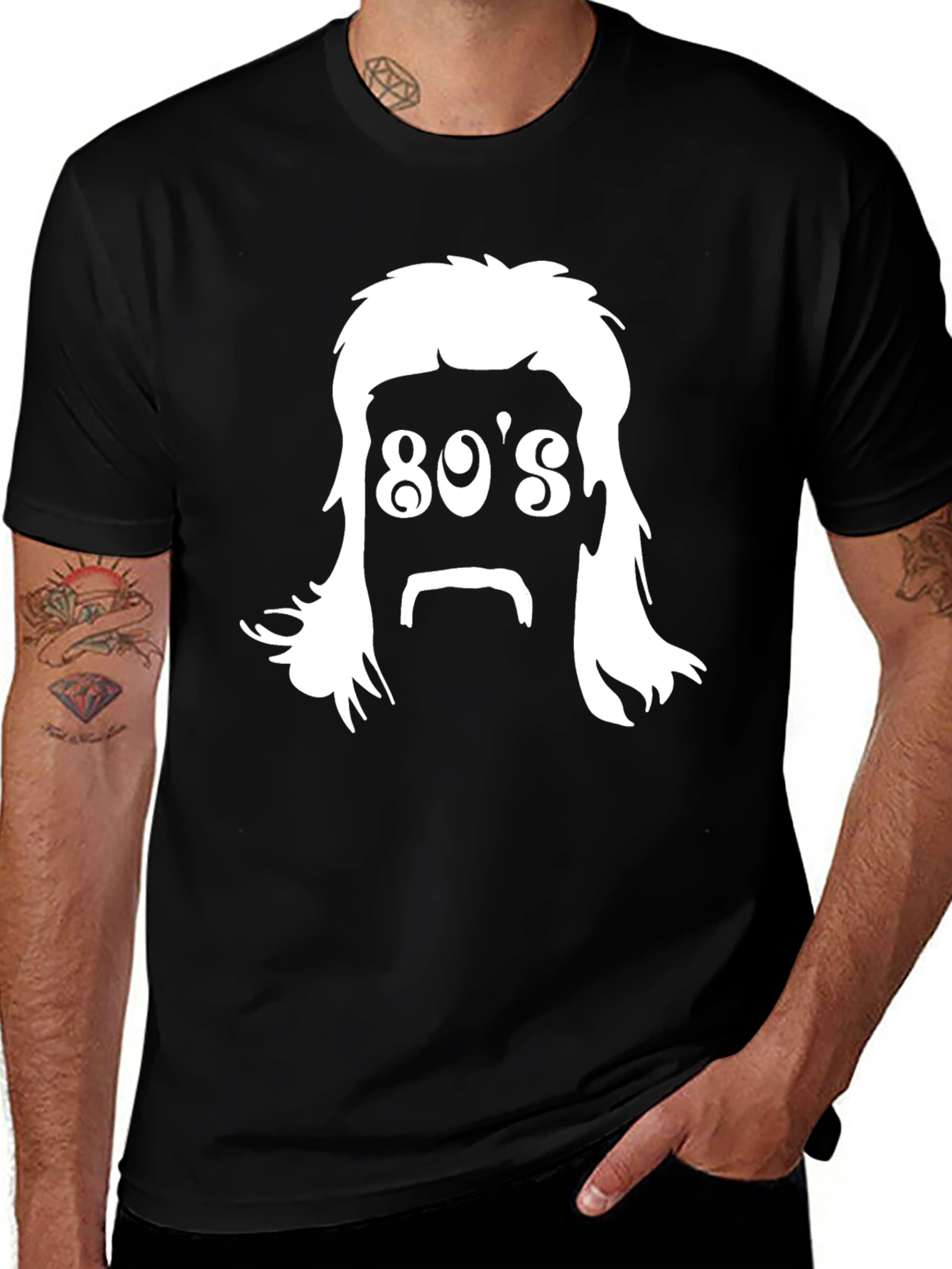 Retro 80's Hair T-Shirt - Black