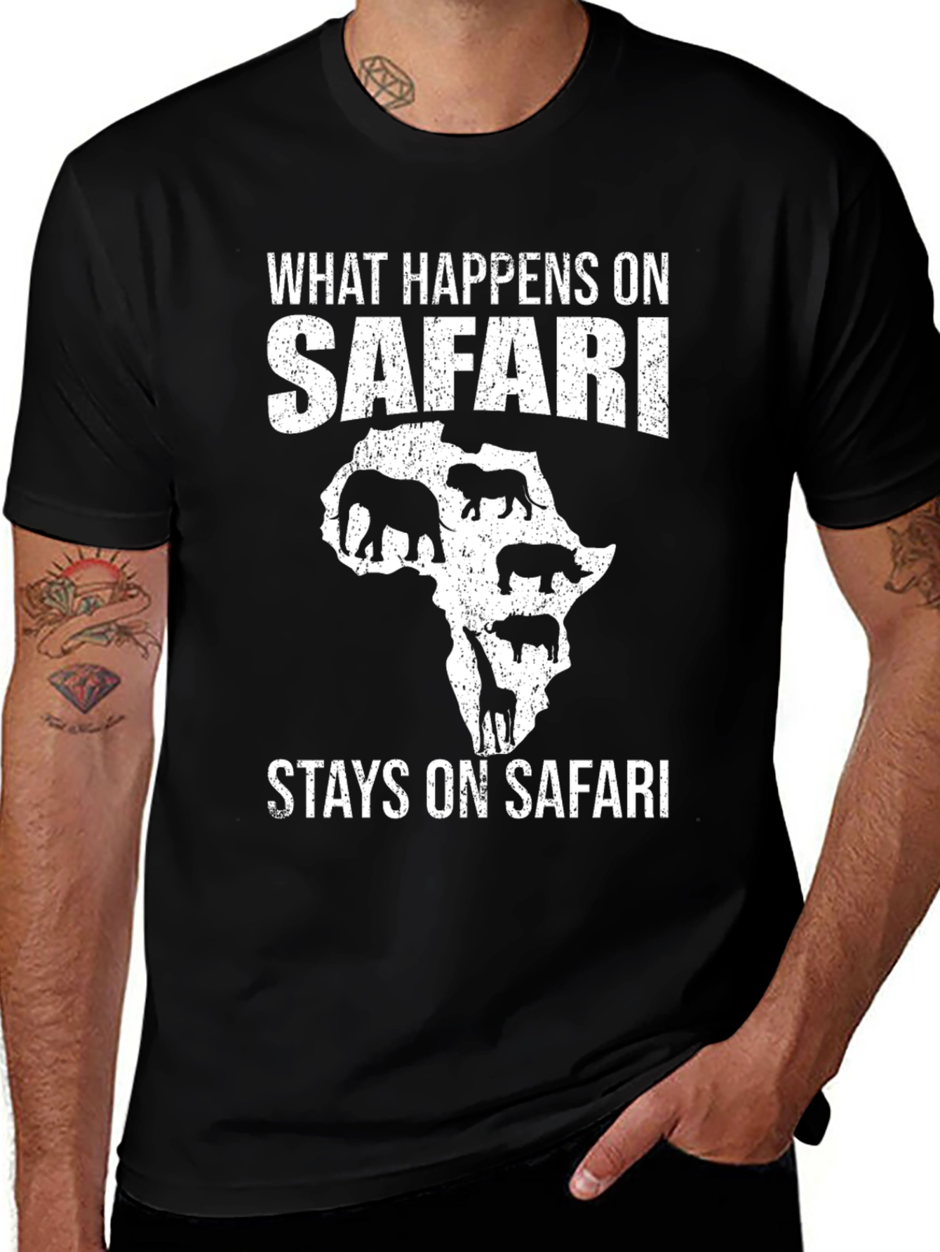 Variant 29 of Safari Adventure T-Shirt - What Happens On Safari