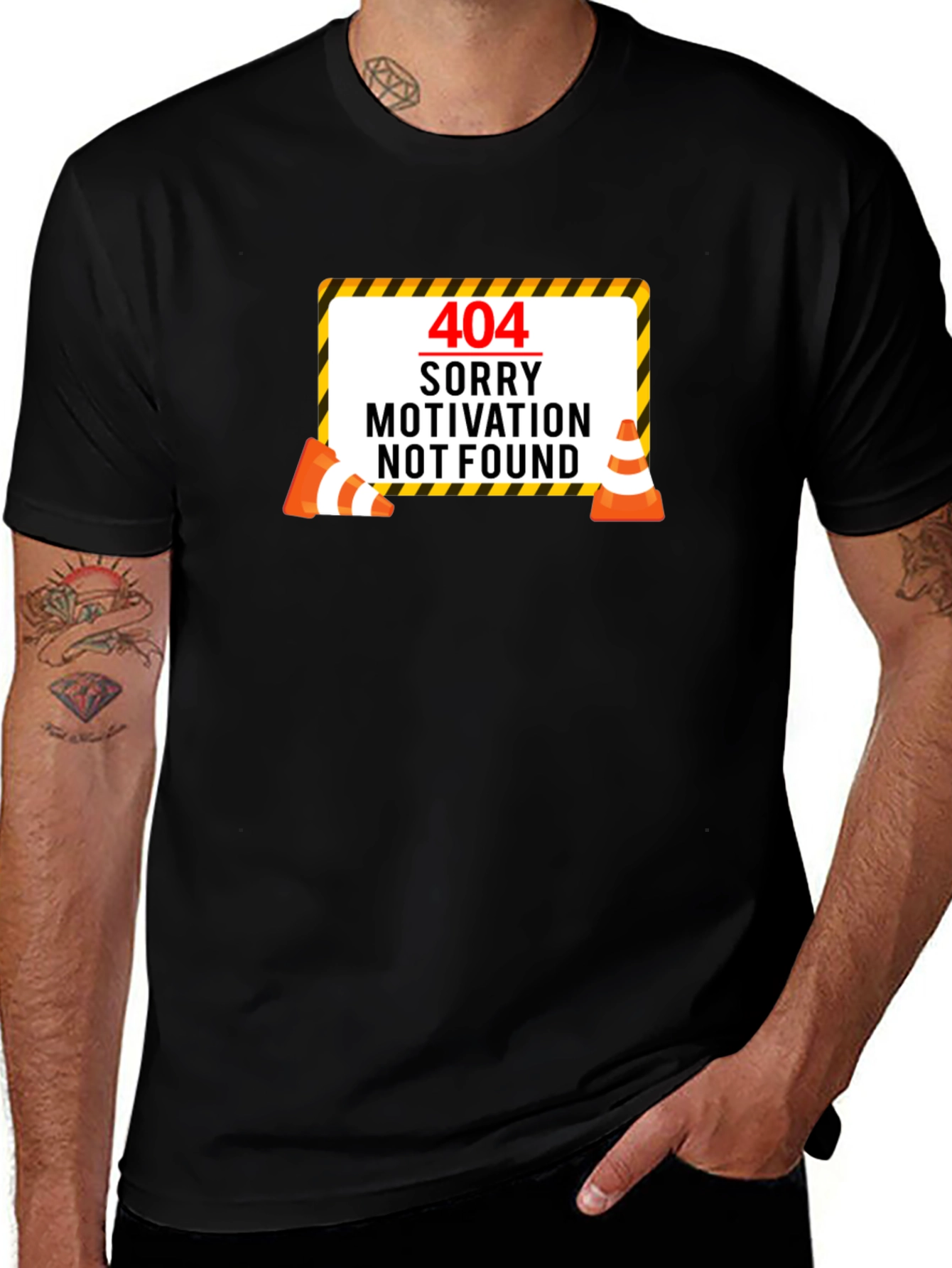 404 Motivation Not Found T-Shirt - Funny Error Tee