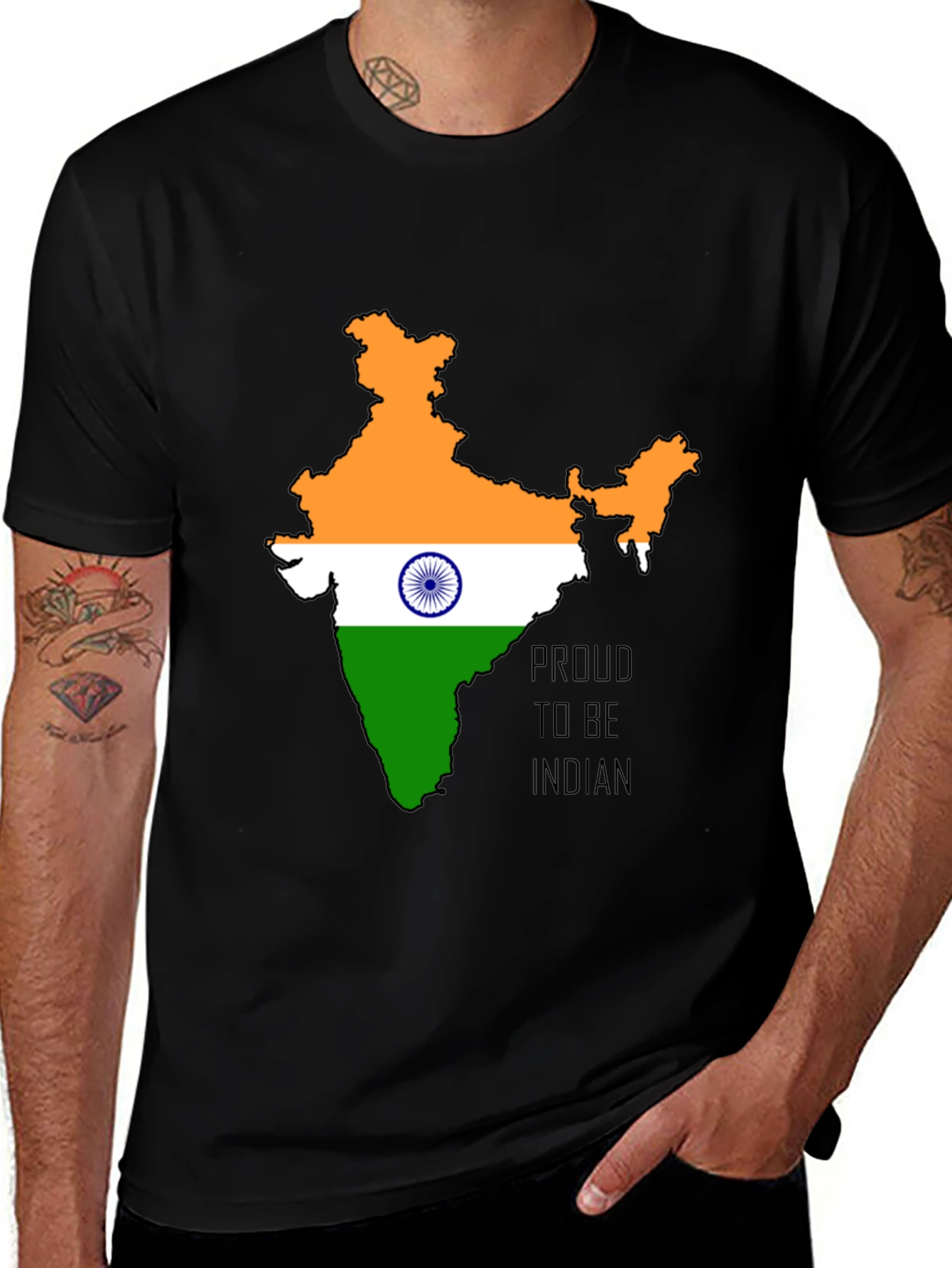 India Pride Black T-Shirt