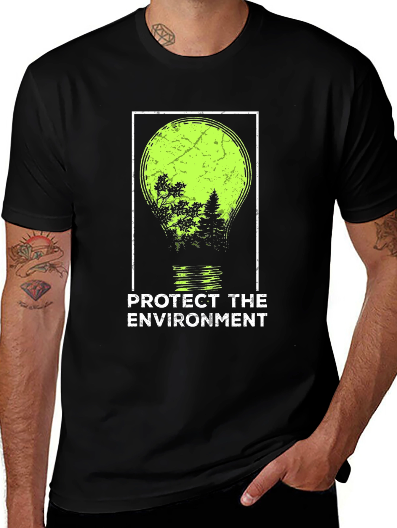 Variant 23 of Eco-Friendly Graphic Tee: Protect the Environment Shirt