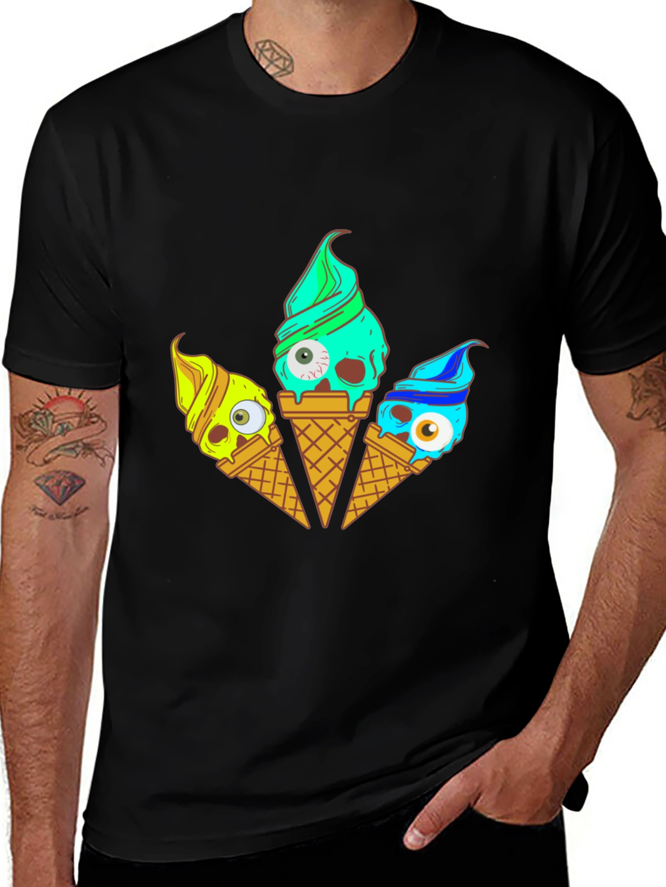 Variant 27 of Spooky Ice Cream Cone Graphic Tee