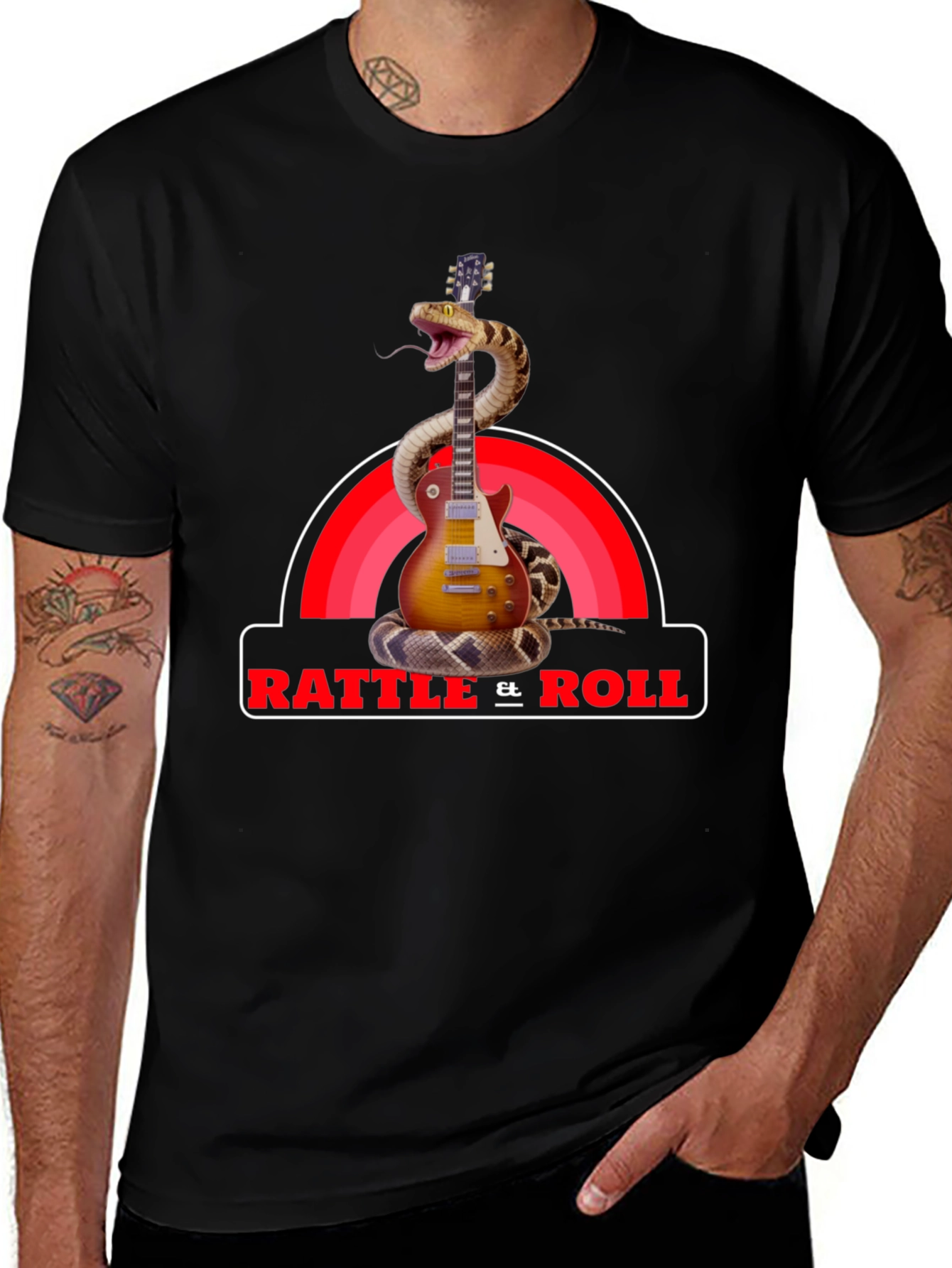 Variant 19 of Rattle & Roll Snake Guitar T-Shirt