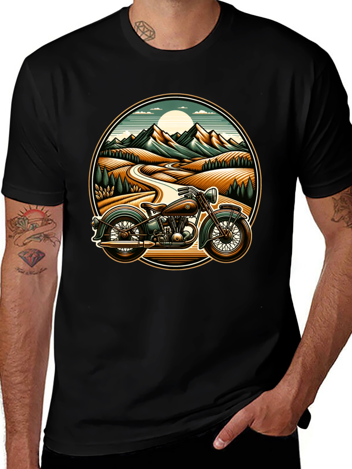 Variant 6 of Vintage Motorcycle Graphic Tee - Black