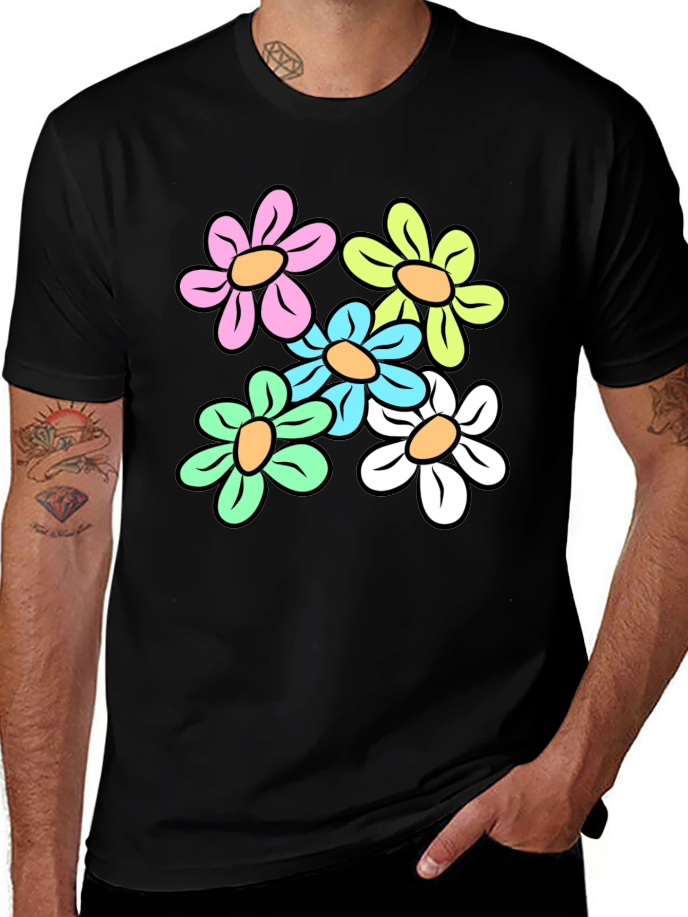 Variant 4 of Retro Floral T-Shirt: Colorful 70s Style