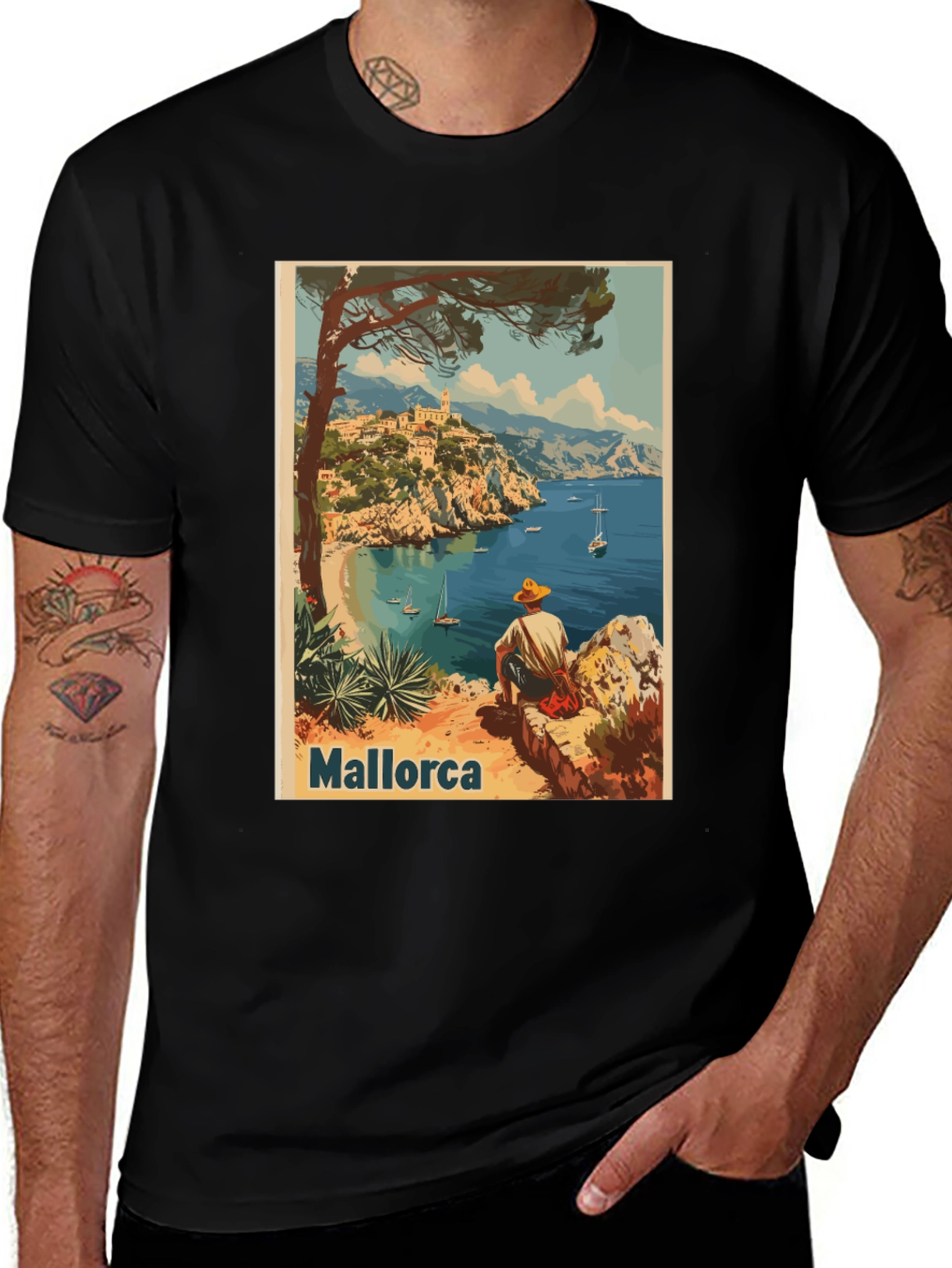 Variant 19 of Mallorca T-Shirt - Coastal View Graphic Tee