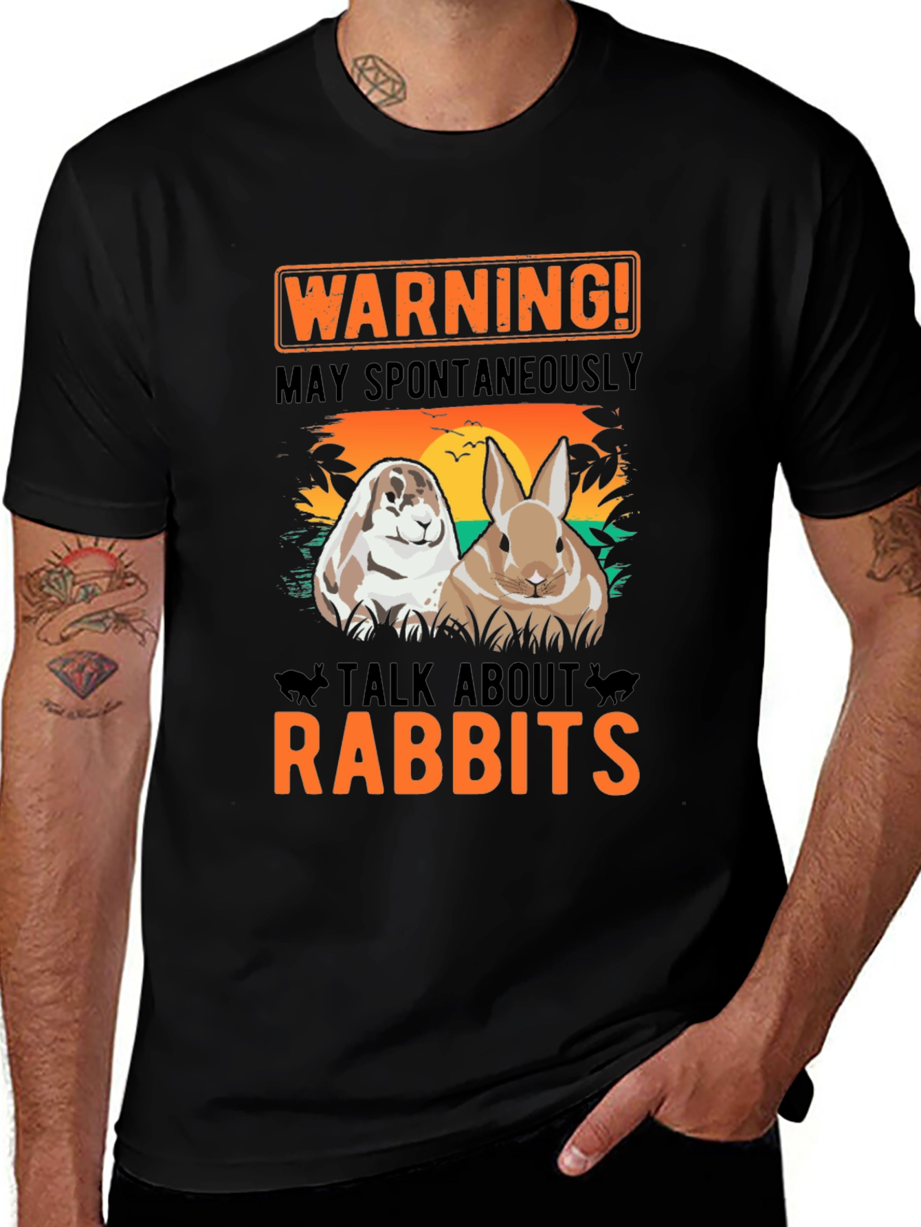 Variant 20 of Warning! May Spontaneously Talk About Rabbits T-Shirt