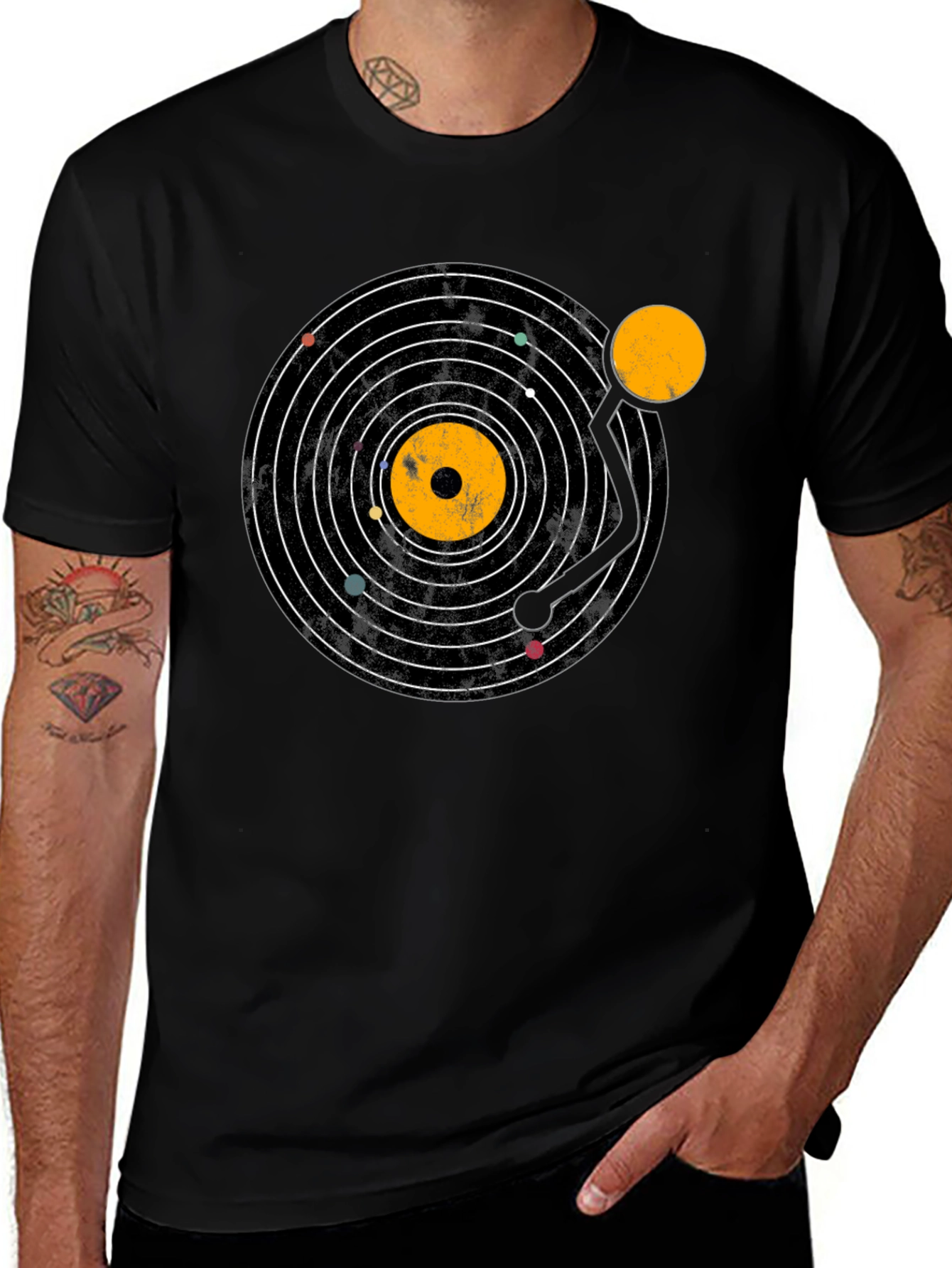 Variant 17 of Solar System Record Player Graphic T-Shirt