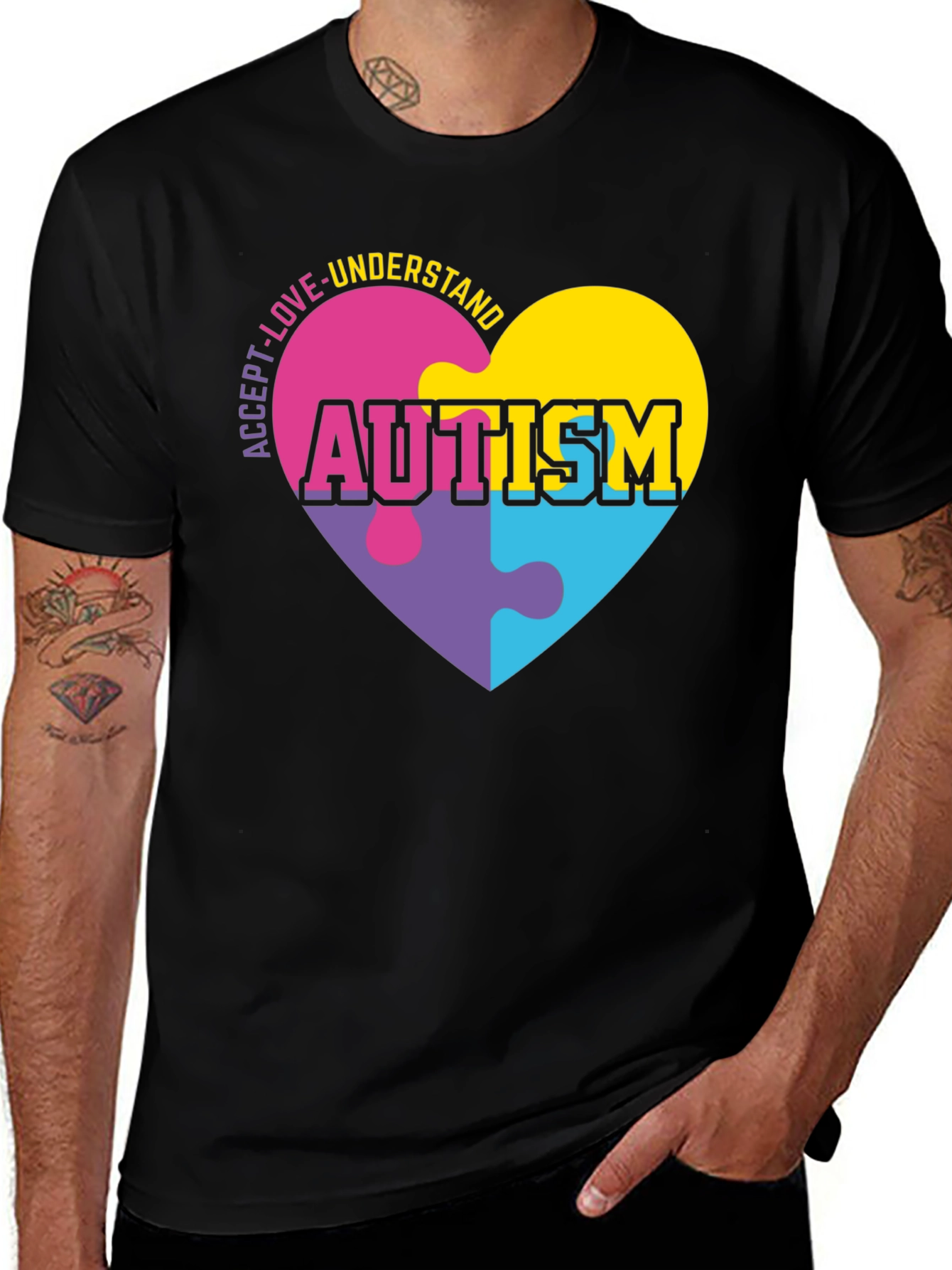Variant 2 of Autism Awareness Puzzle Heart T-Shirt