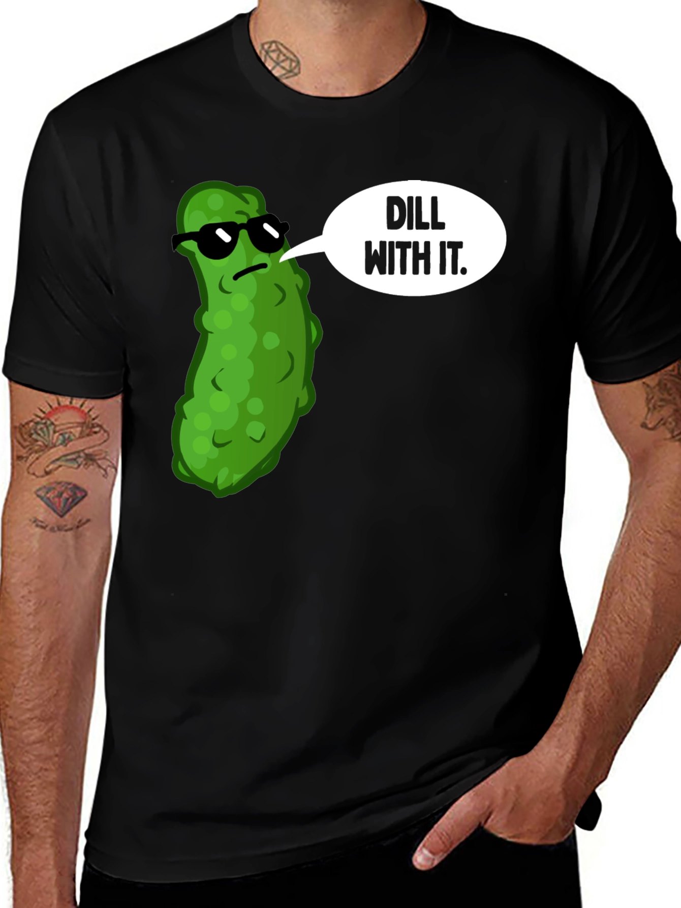 Variant 17 of Dill With It Funny Pickle T-Shirt