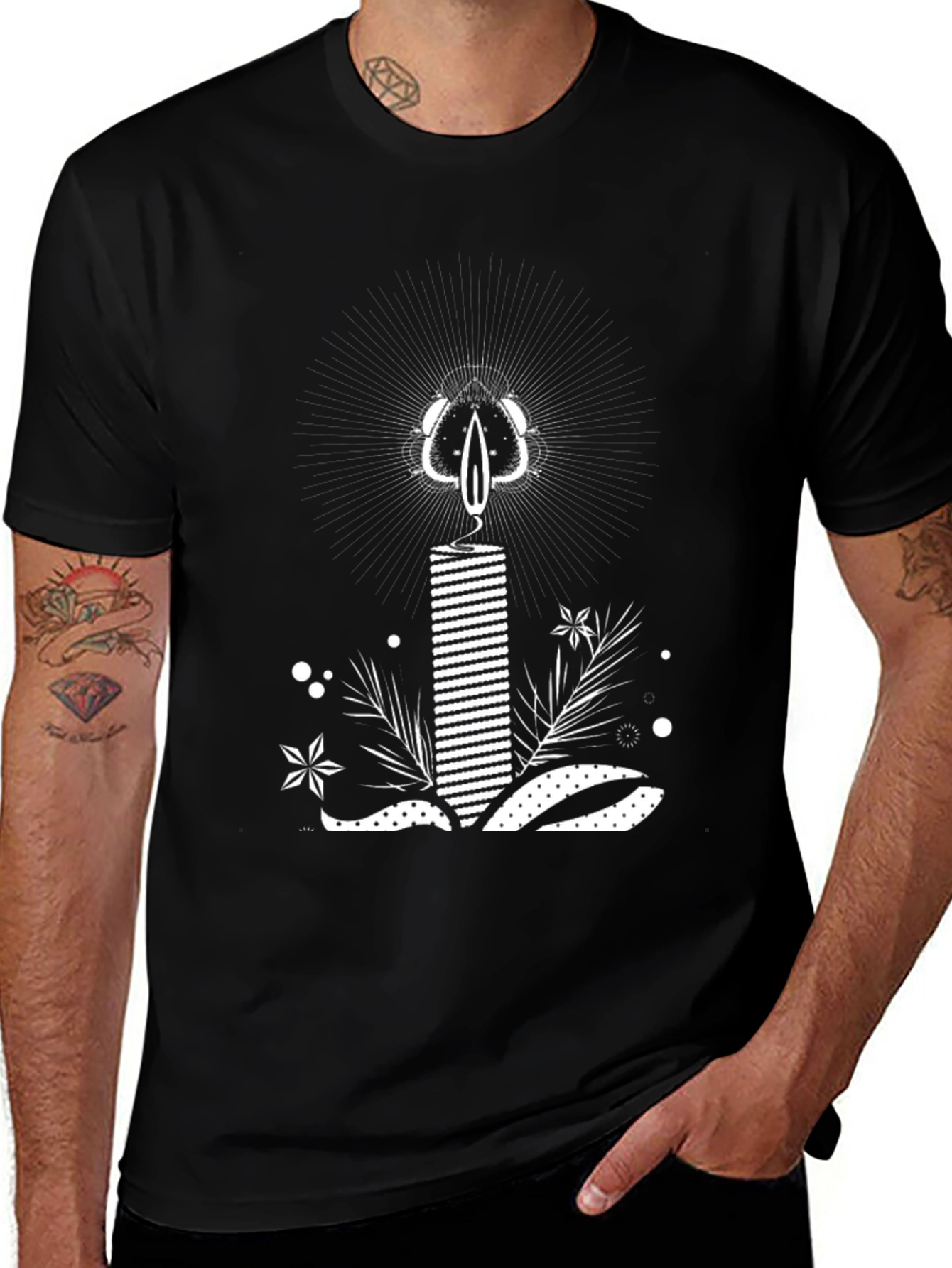 Variant 5 of Candle Graphic Tee - Black