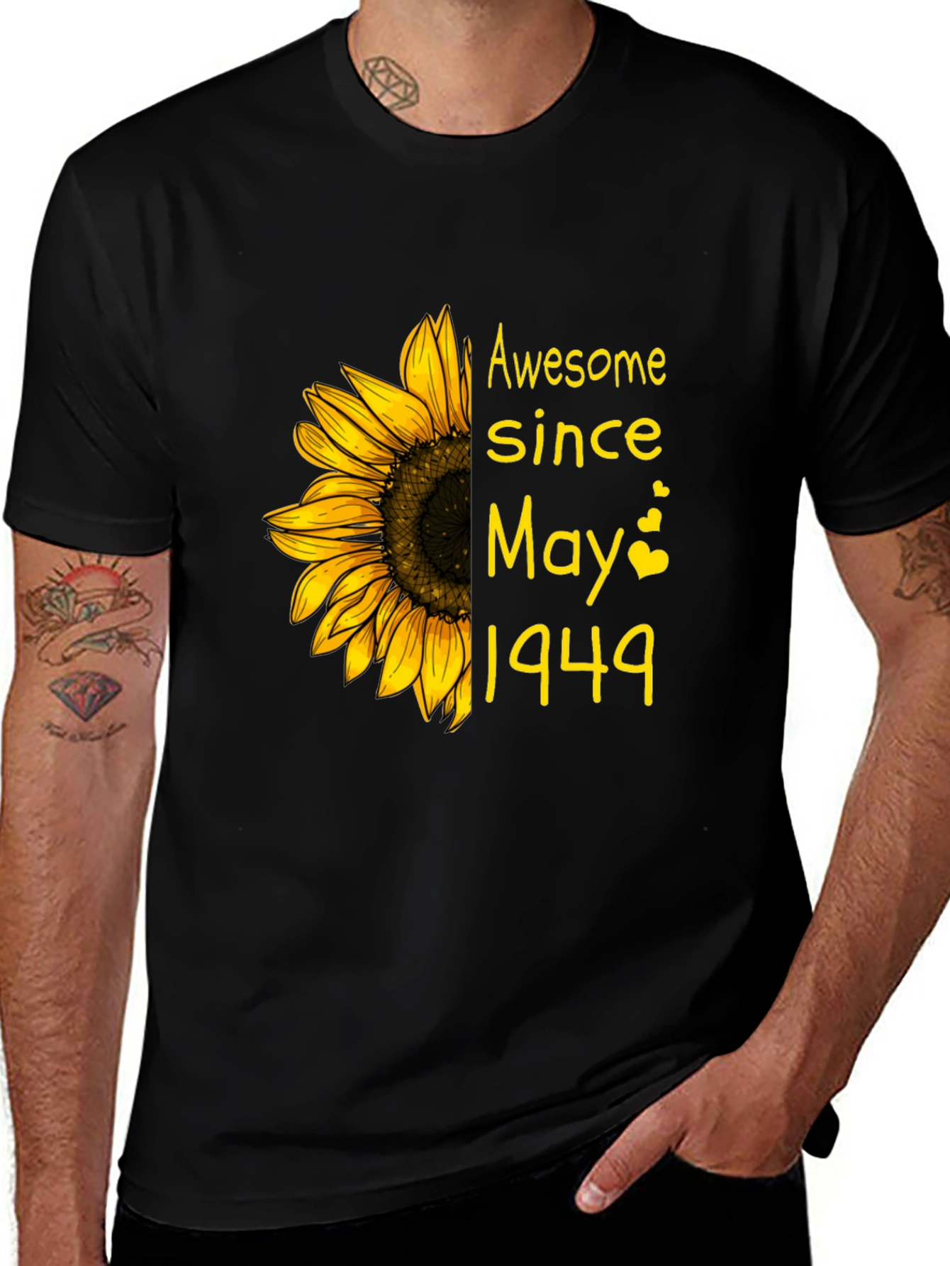 Variant 10 of Awesome Since May 1949 Sunflower Graphic Tee