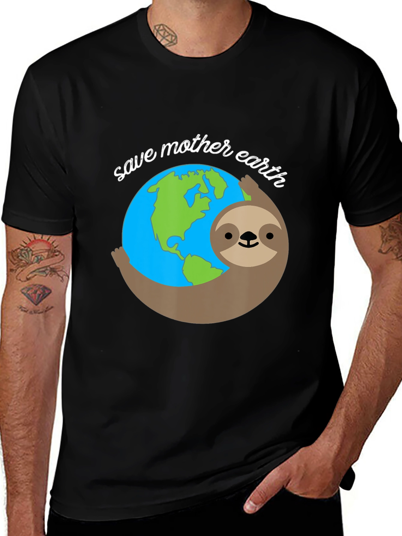 Variant 13 of Save Mother Earth Sloth Graphic Tee