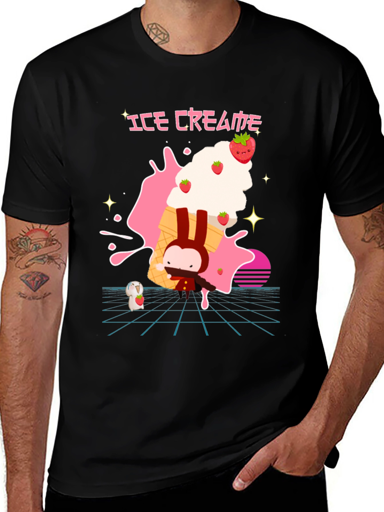 Ice Cream Bunny Graphic Tee