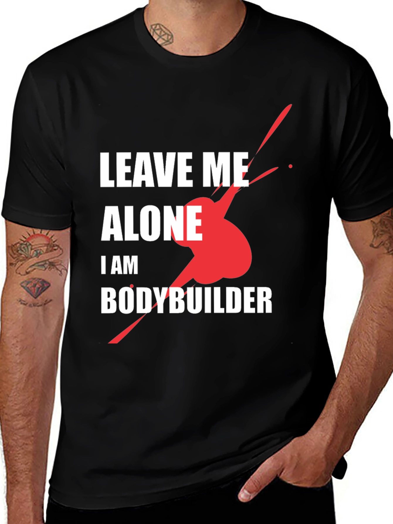Variant 17 of Leave Me Alone Bodybuilder T-Shirt - Gym Workout Apparel
