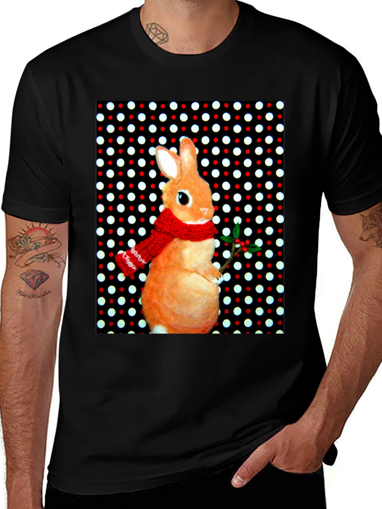 Variant 30 of Festive Rabbit Graphic Tee - Holiday Edition
