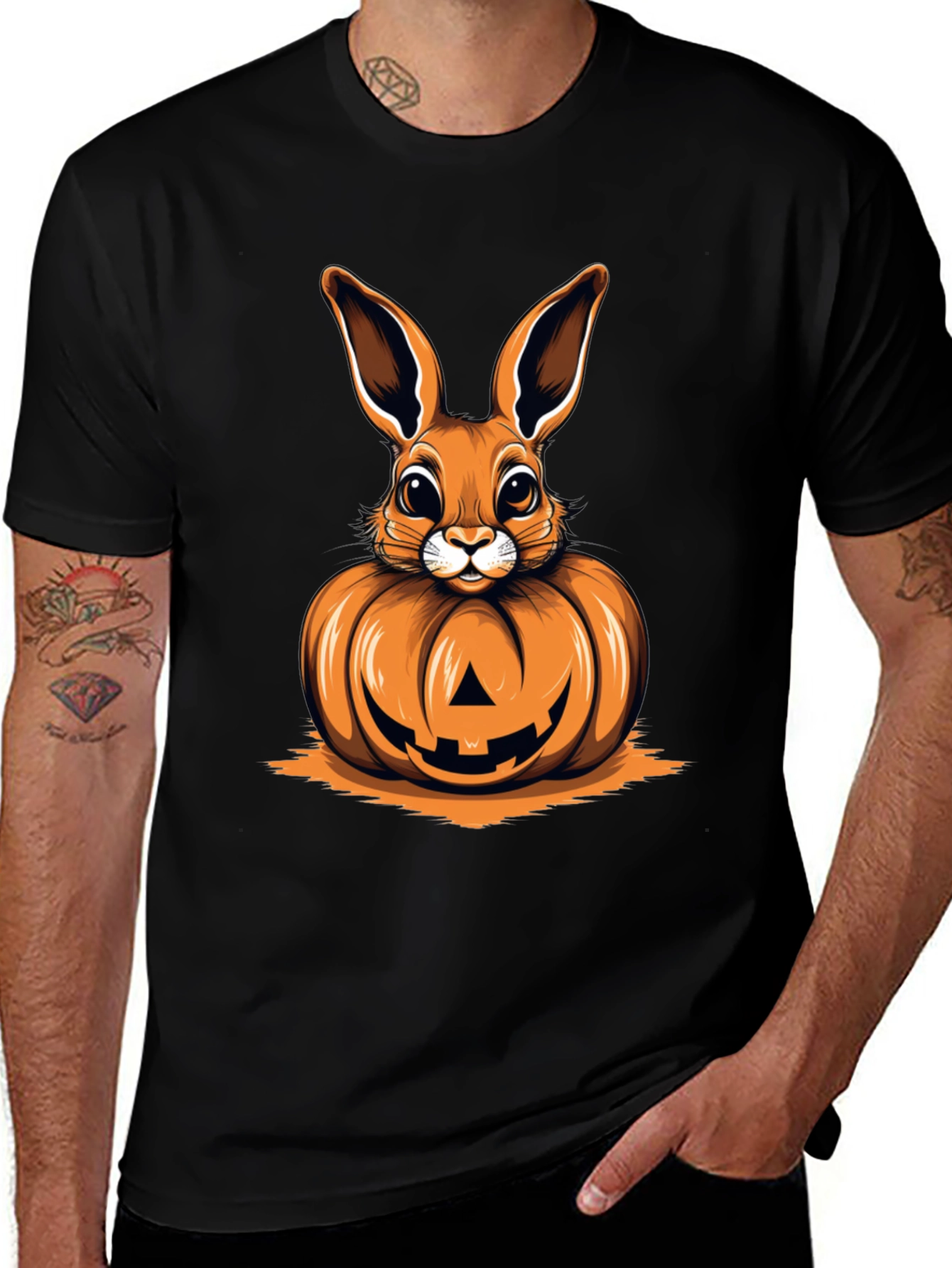 Variant 11 of Pumpkin Rabbit Graphic Tee
