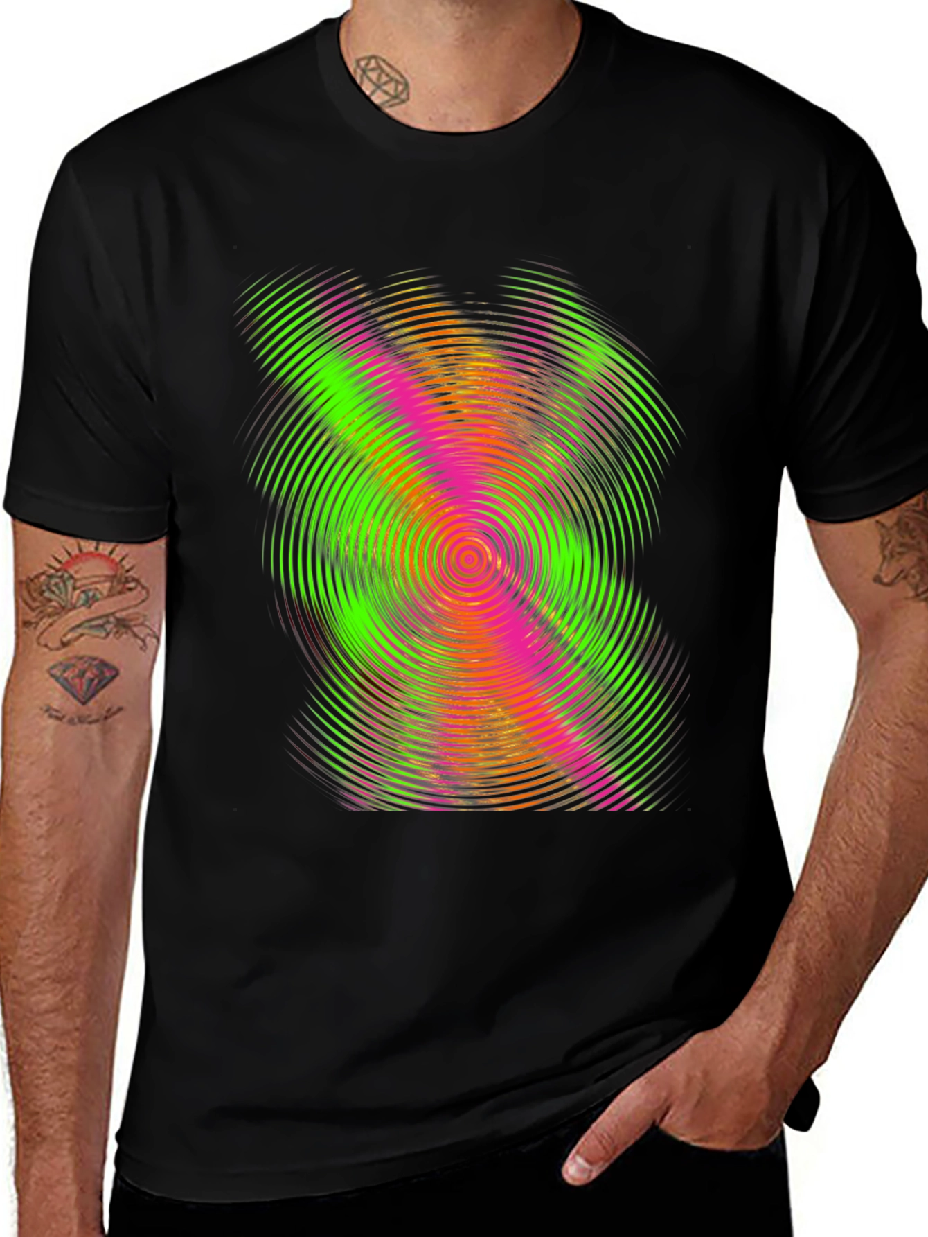 Variant 15 of Vibrant Psychedelic Swirl Graphic Tee