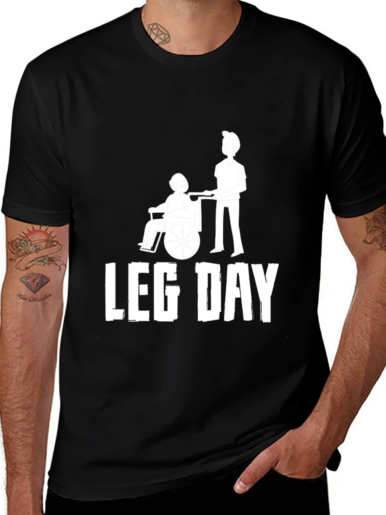 Variant 7 of Leg Day T-Shirt - Funny Wheelchair Gym Tee