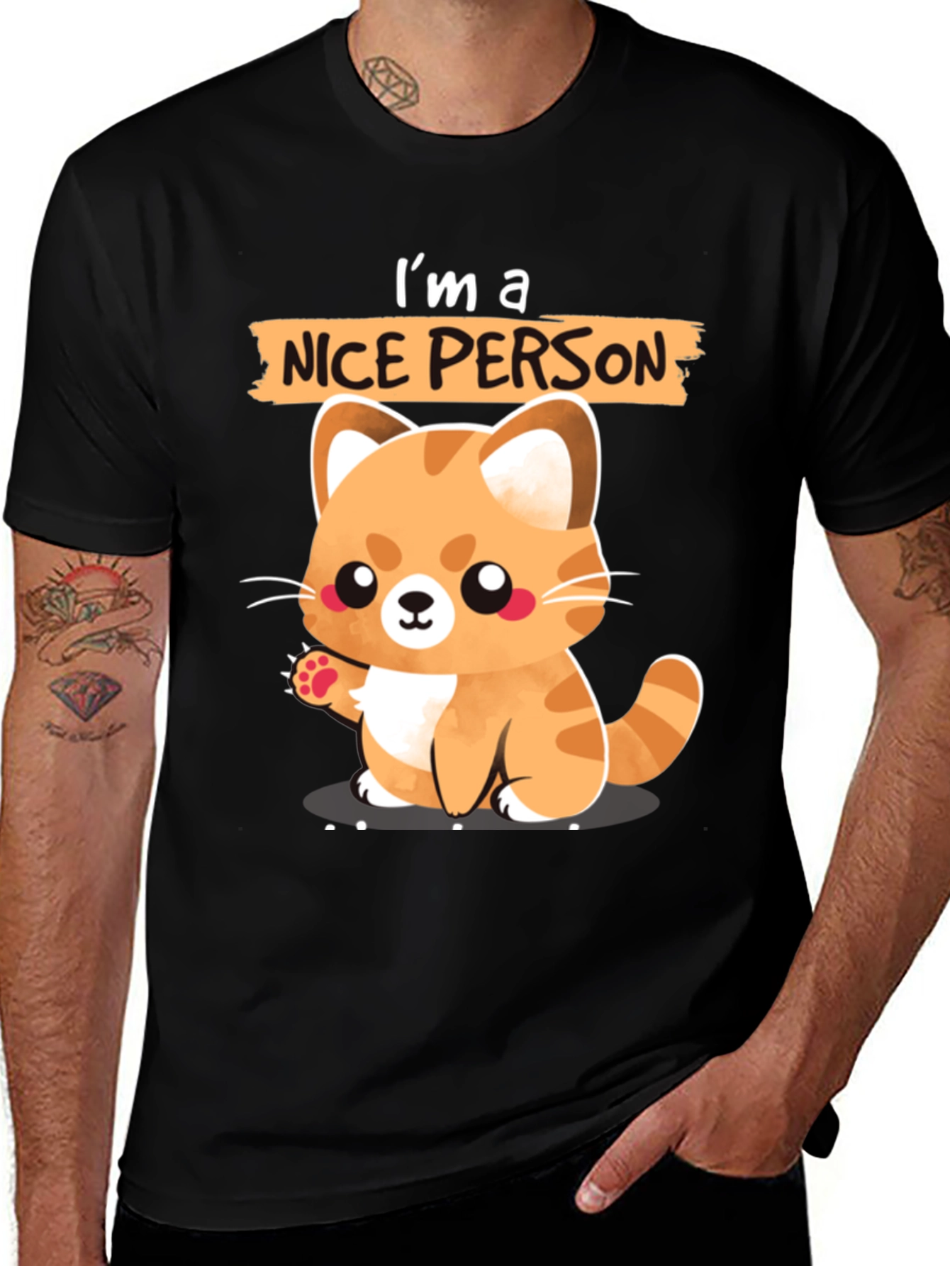 I'm A Nice Person Cute Cat Graphic Tee