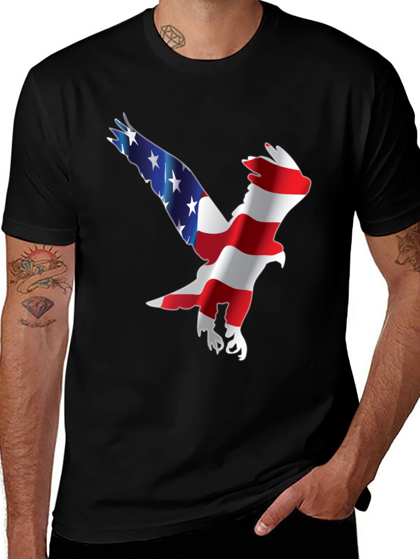 Variant 12 of American Flag Eagle Graphic Tee