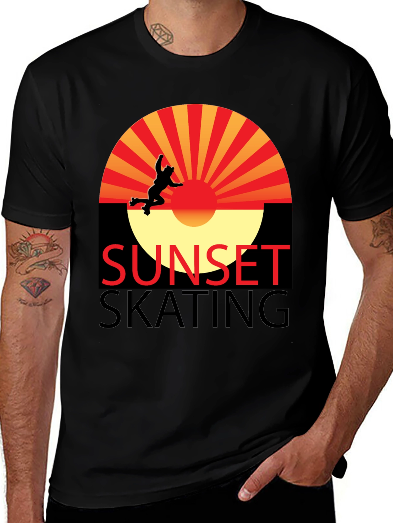 Variant 24 of Sunset Skating Graphic Tee - Cool Skater T-Shirt