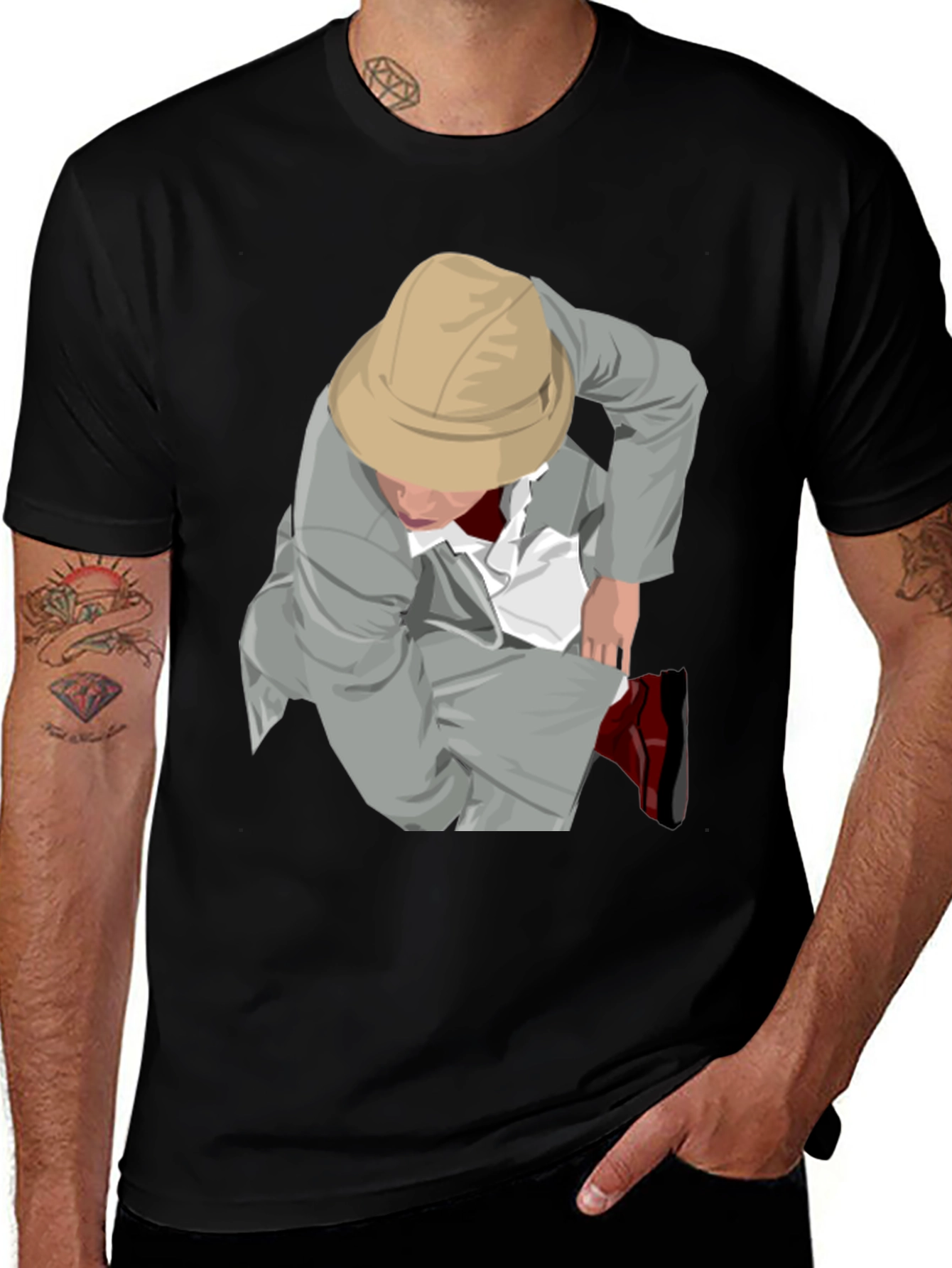 Illustrated Adventurer Graphic Tee - Black