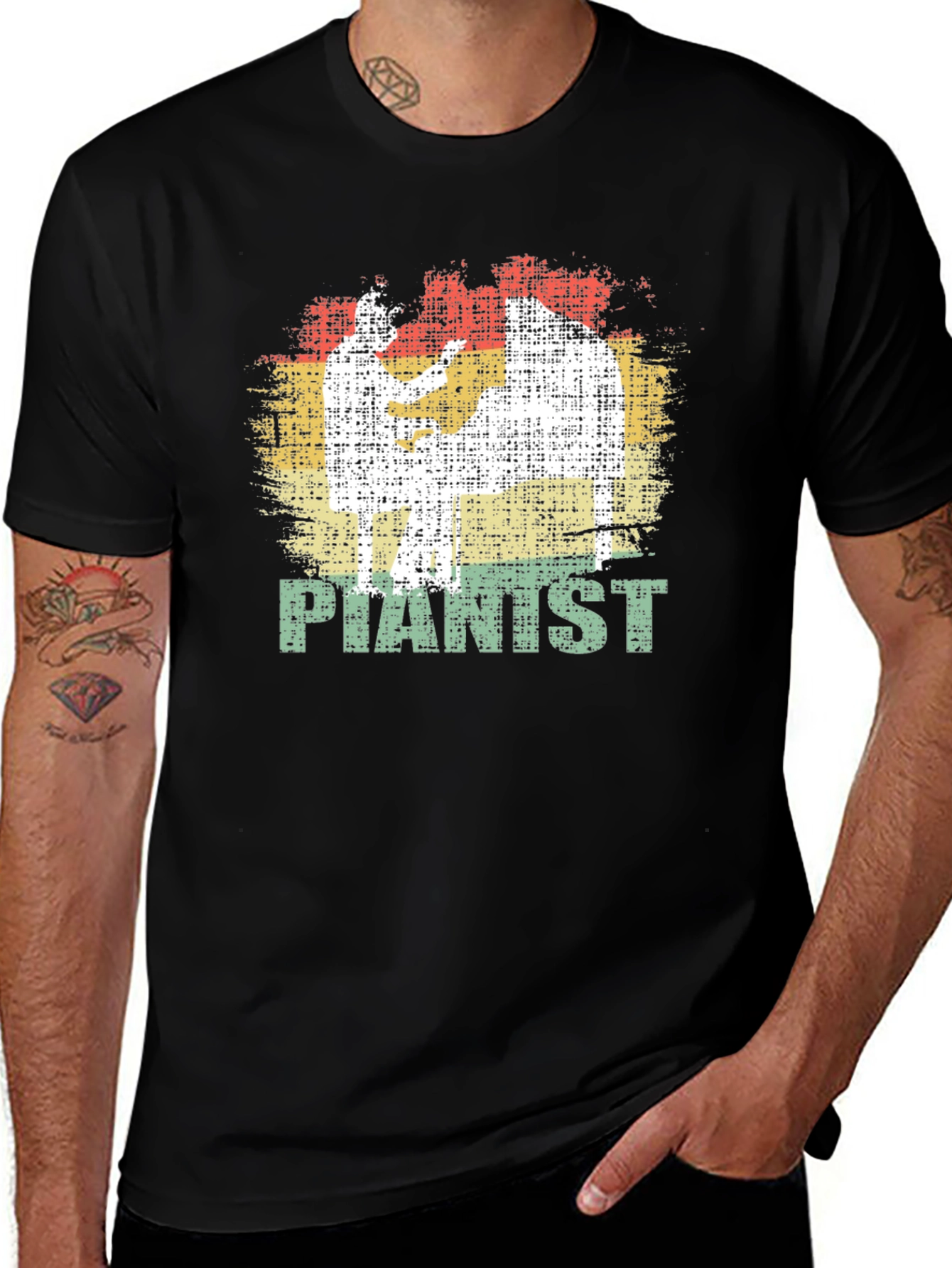 Variant 17 of Vintage Pianist T-Shirt - Retro Music Lover Tee