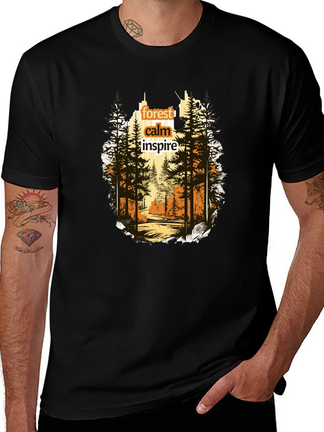 Variant 29 of Forest Calm Inspire Graphic Tee - Nature Lover's Shirt