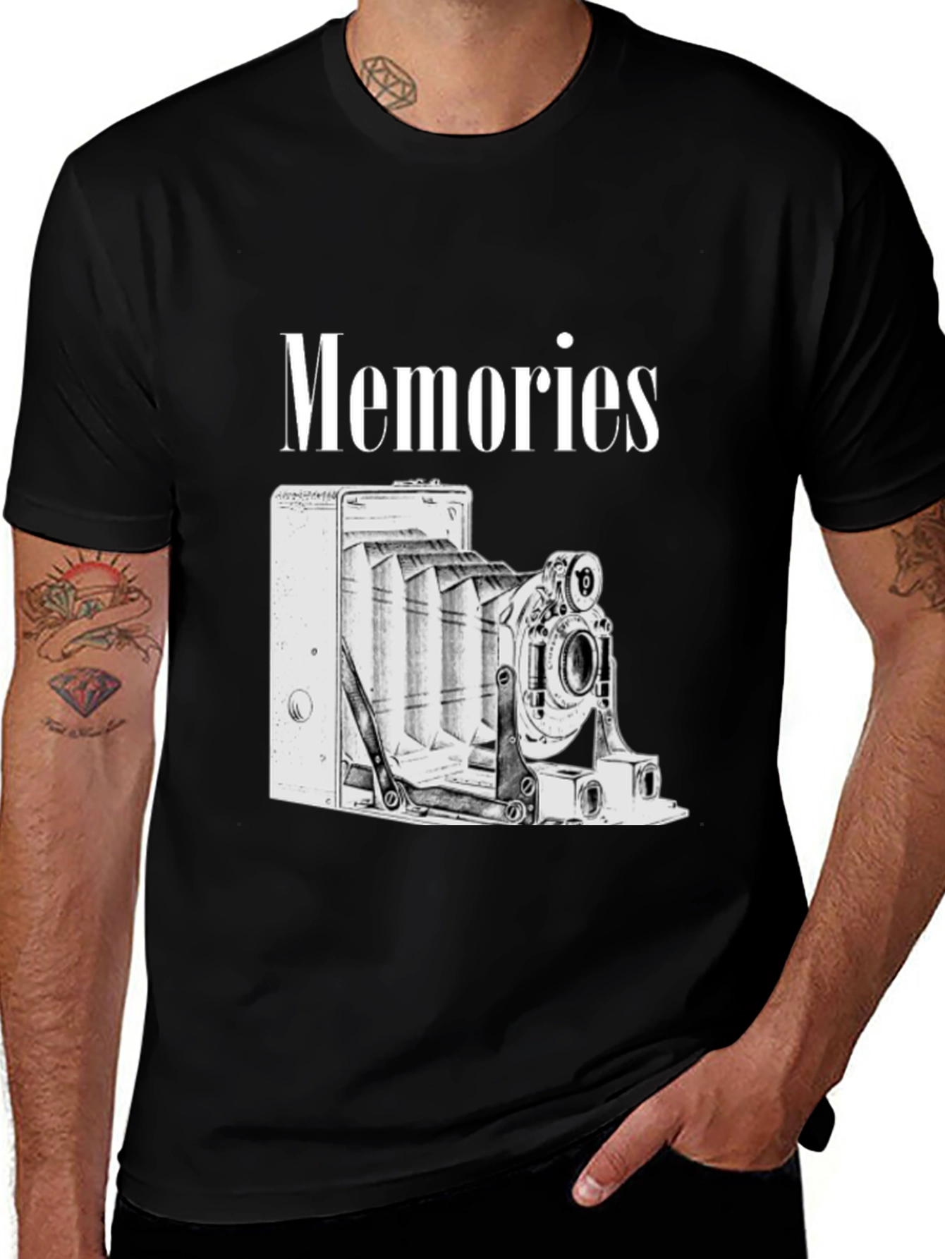 Variant 25 of Vintage Camera Memories Graphic Tee - Black